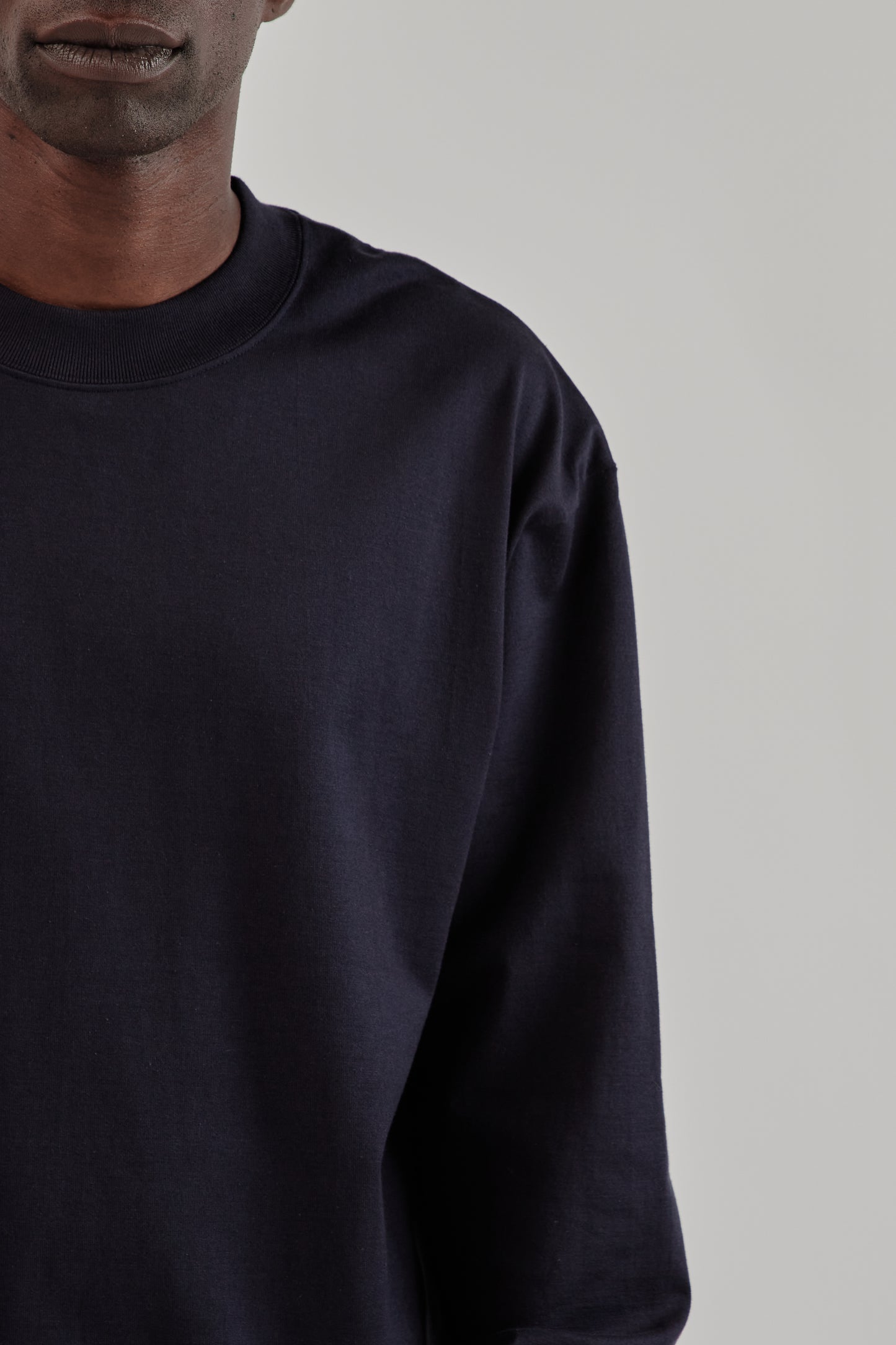 Suvin Supima Tube Long Sleeve Tee Heavy - Dark Navy