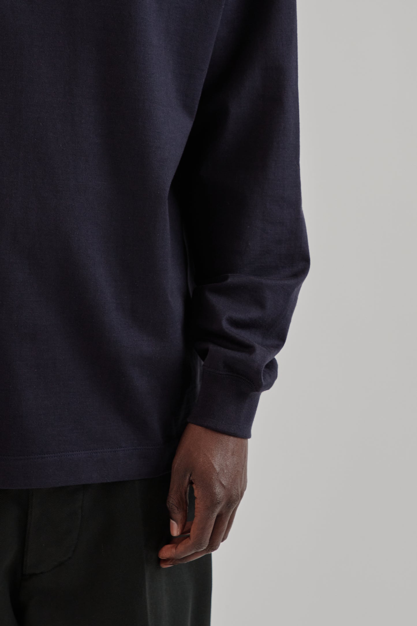 Suvin Supima Tube Long Sleeve Tee Heavy - Dark Navy