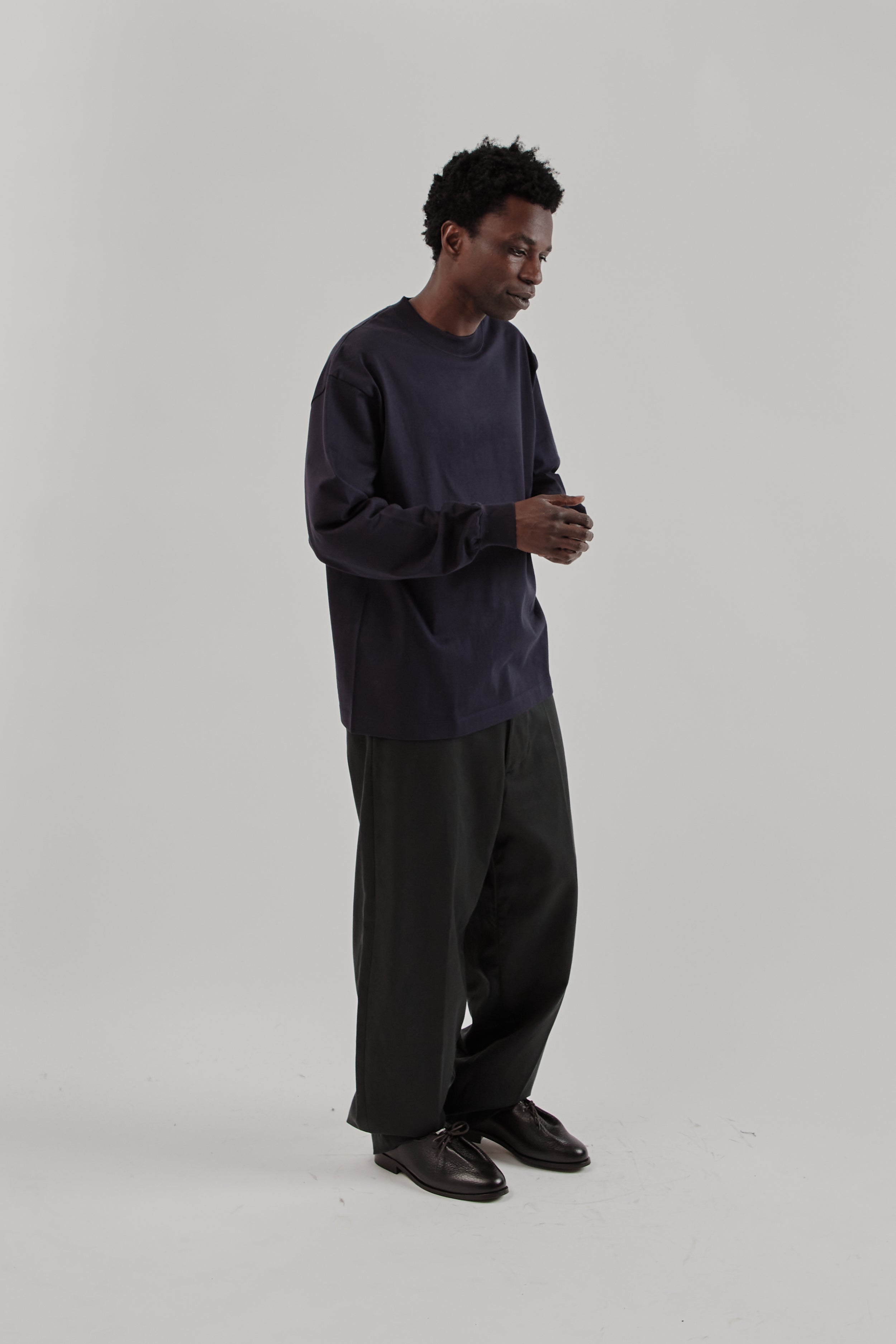 Kaptain Sunshine Suvin Supima Tube Long Sleeve Tee Heavy - Dark
