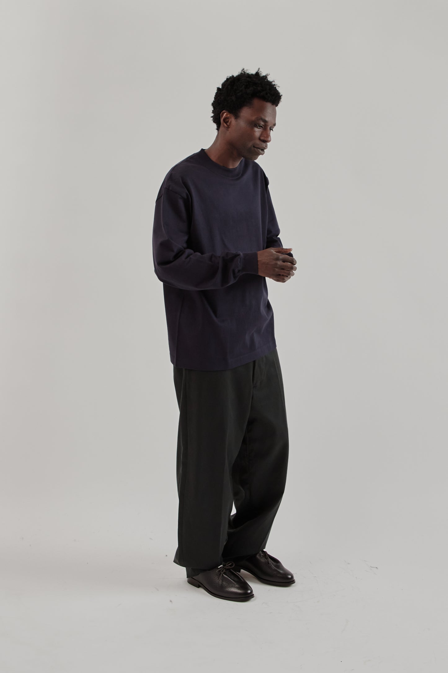 Suvin Supima Tube Long Sleeve Tee Heavy - Dark Navy