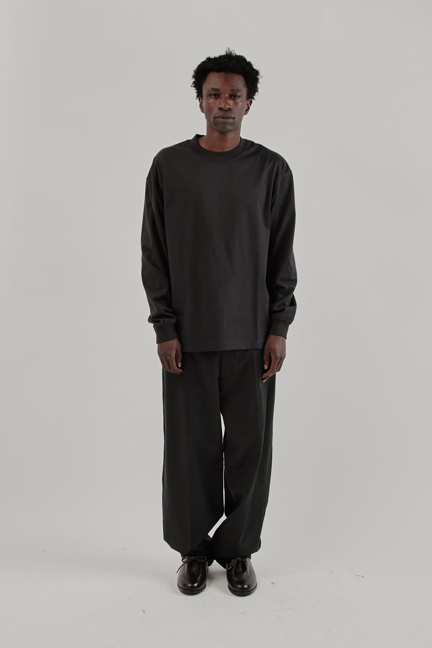 Suvin Supima Tube Long Sleeve Tee Heavy - Ink Black