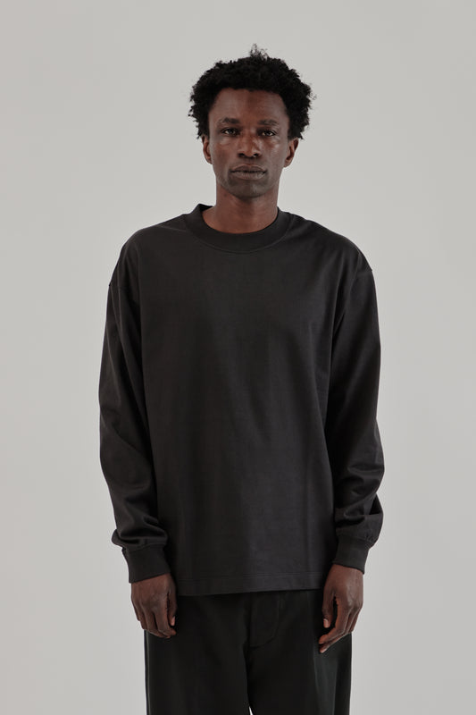 Suvin Supima Tube Long Sleeve Tee Heavy - Ink Black