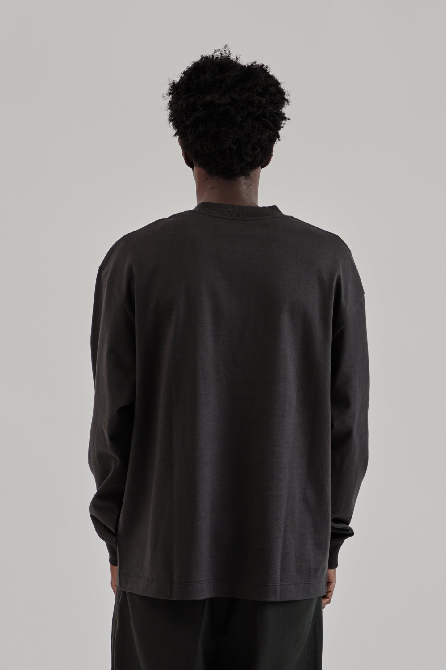 Suvin Supima Tube Long Sleeve Tee Heavy - Ink Black