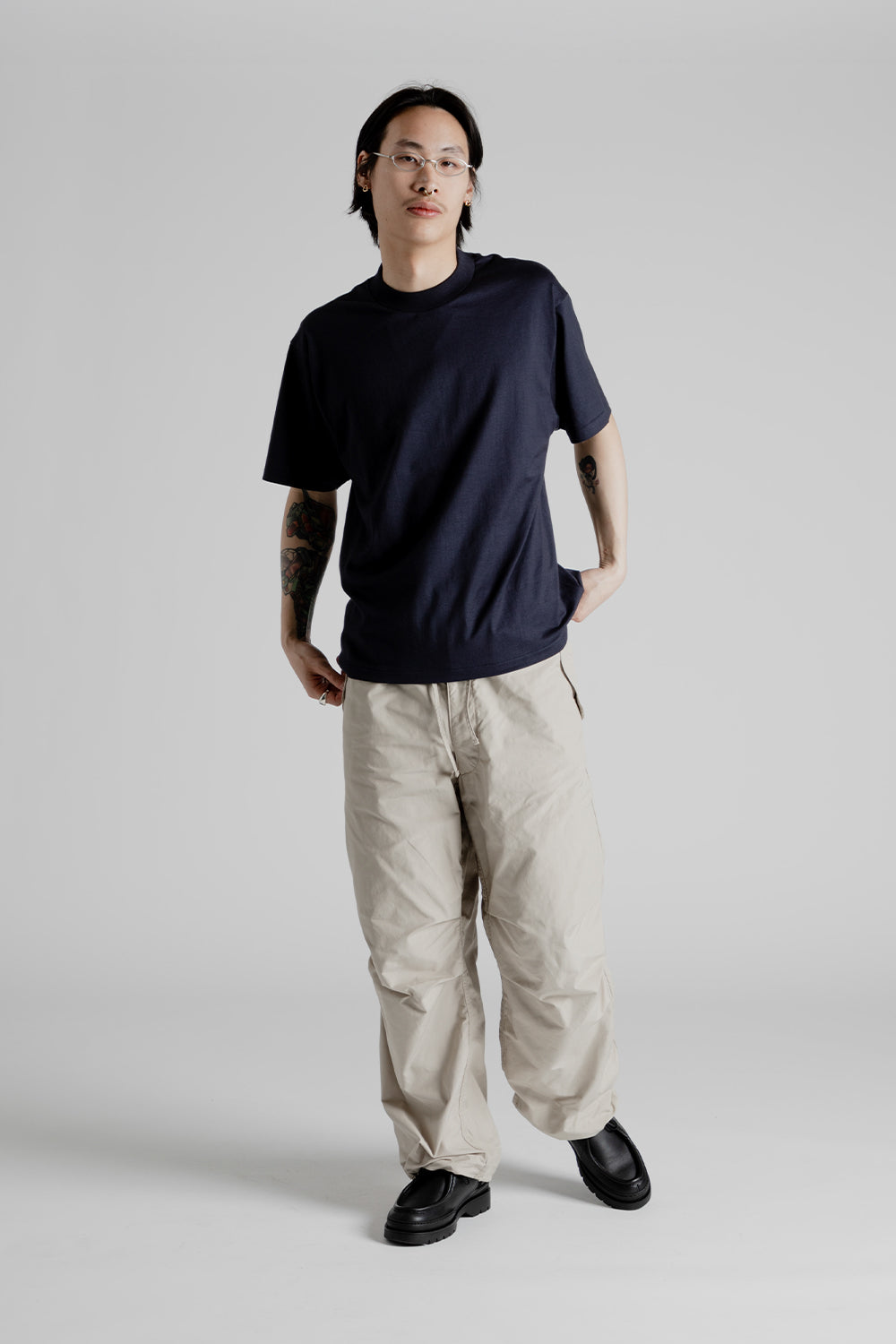 Kaptain Sunshine Suvin Supima Light Tube Tee - Navy | Wallace