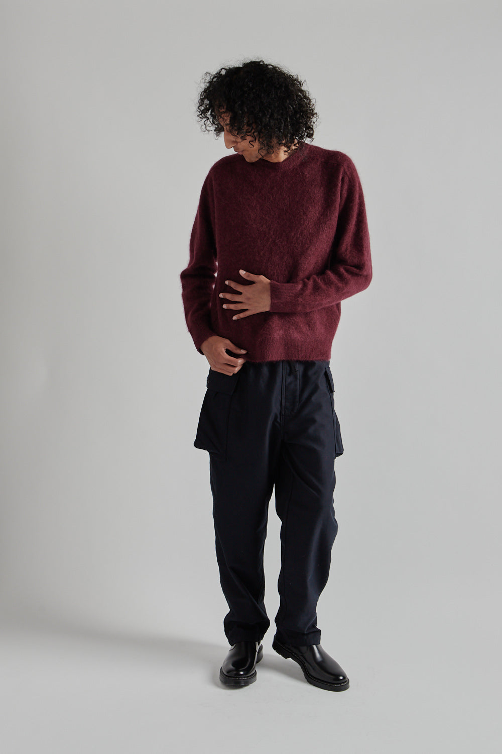 Kaptain Sunshine Royal Alpaca Knit P/O in Burgandy