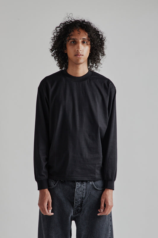 Kaptain Sunshine Suvin Supima Tube L/S Tee Light in Black