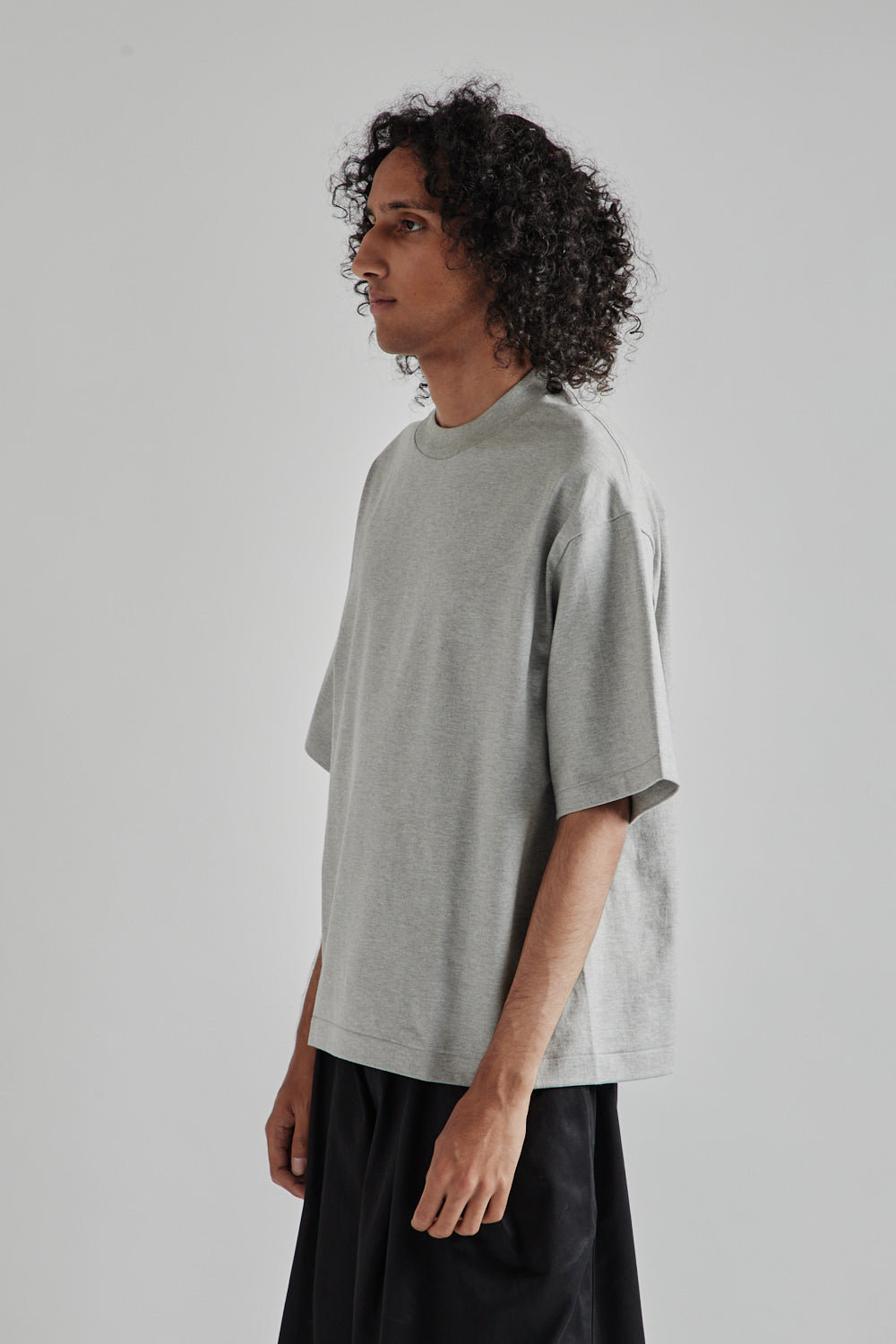 Kaptain Sunshine Suvin Supima Tube Half Sleeve Tee Heavy in Feather Grey