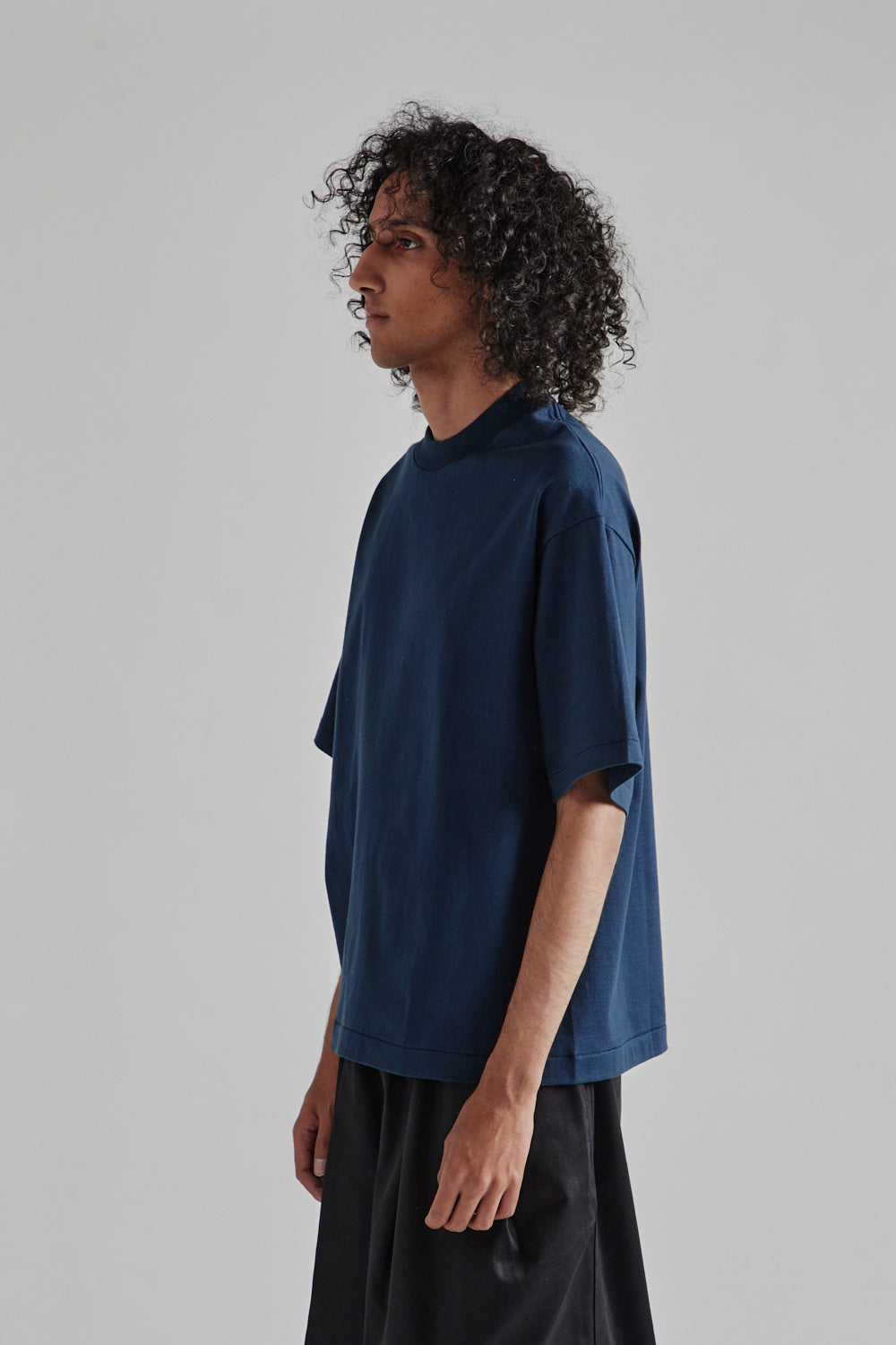 Kaptain Sunshine Suvin Supima Tube Half Sleeve Tee Heavy - Steel Navy