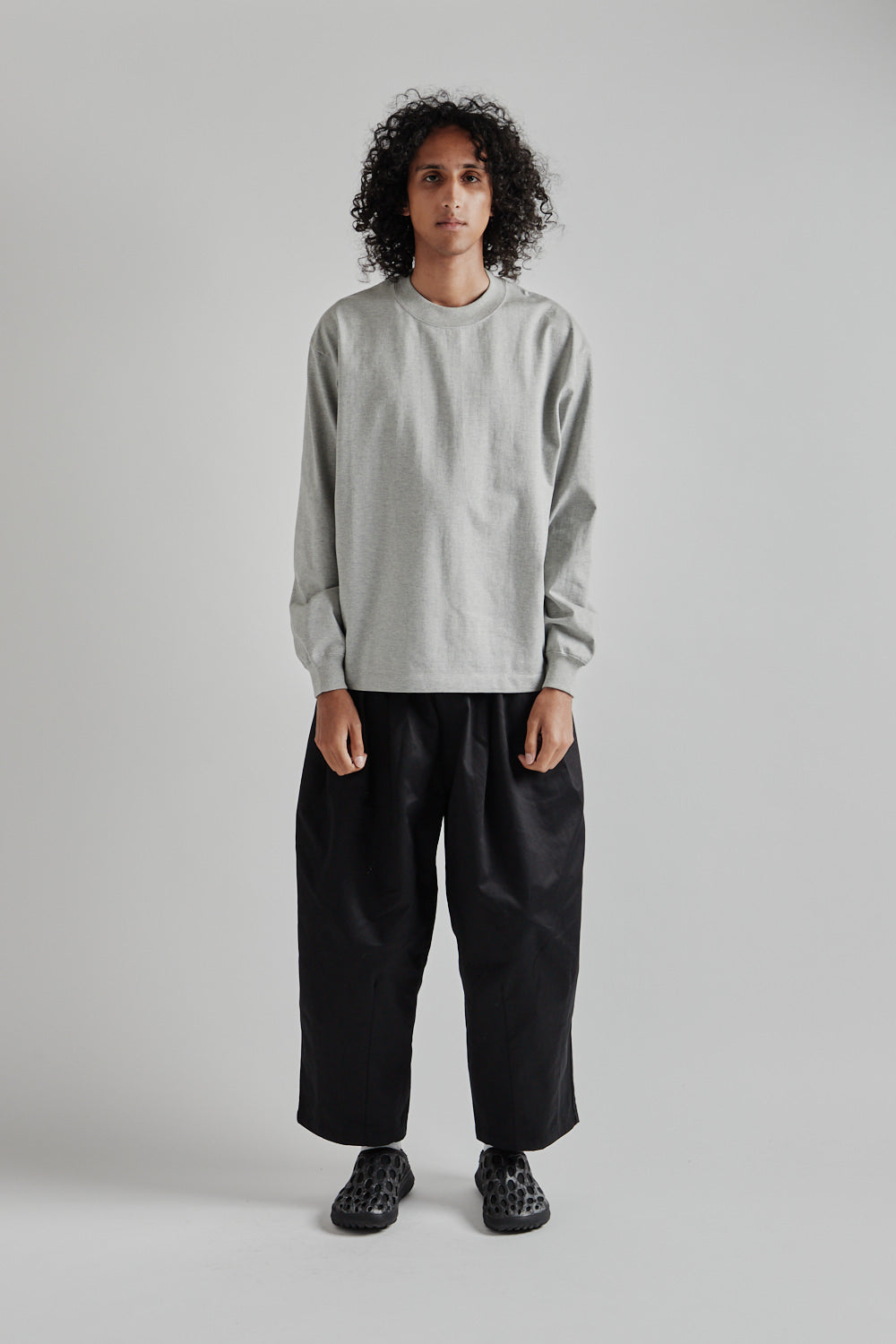 Kaptain Sunshine Suvin Supima Tube L/S Tee Heavy Steel Navy