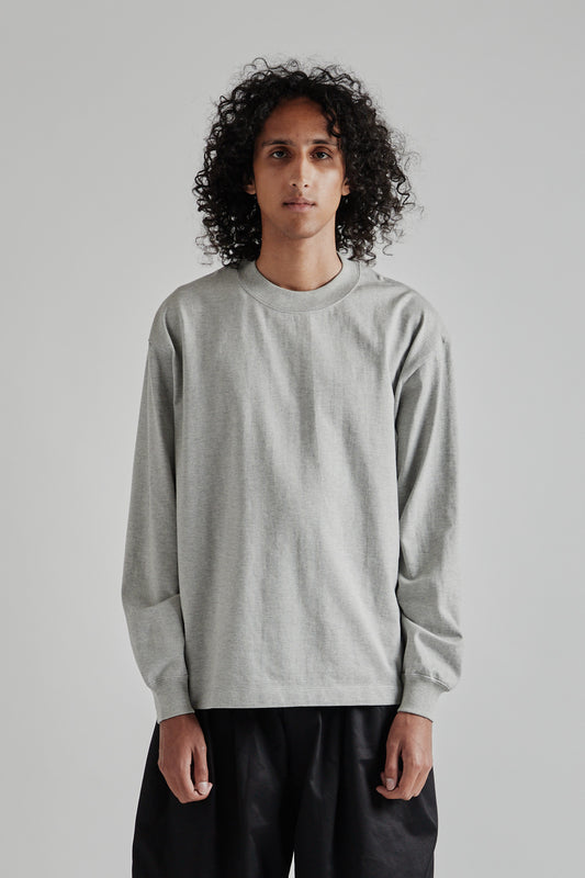 Kaptain Sunshine Suvin Supima Tube L/S Tee Heavy in Feather Grey