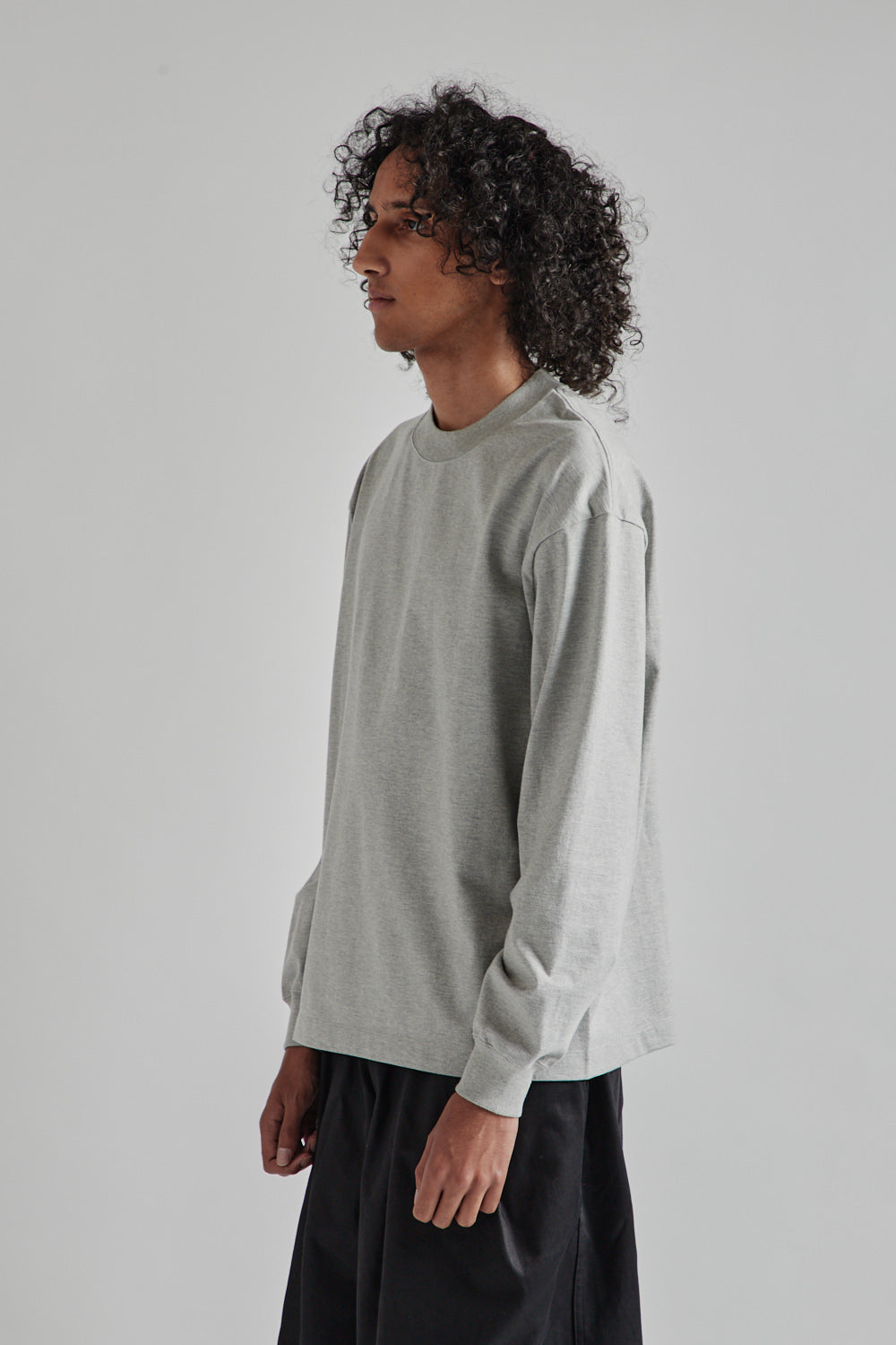 Kaptain Sunshine Suvin Supima Tube LS Tee Heavy Feather Grey