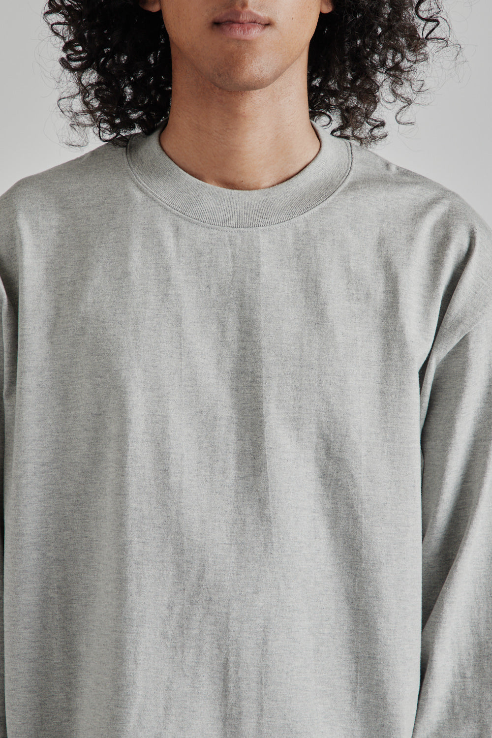 Kaptain Sunshine Suvin Supima Tube LS Tee Heavy Feather Grey