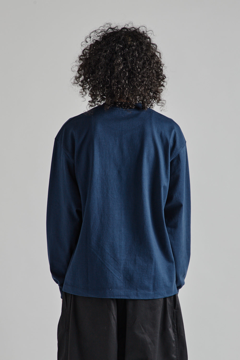Kaptain Sunshine Suvin Supima Tube L/S Tee Heavy in Steel Navy