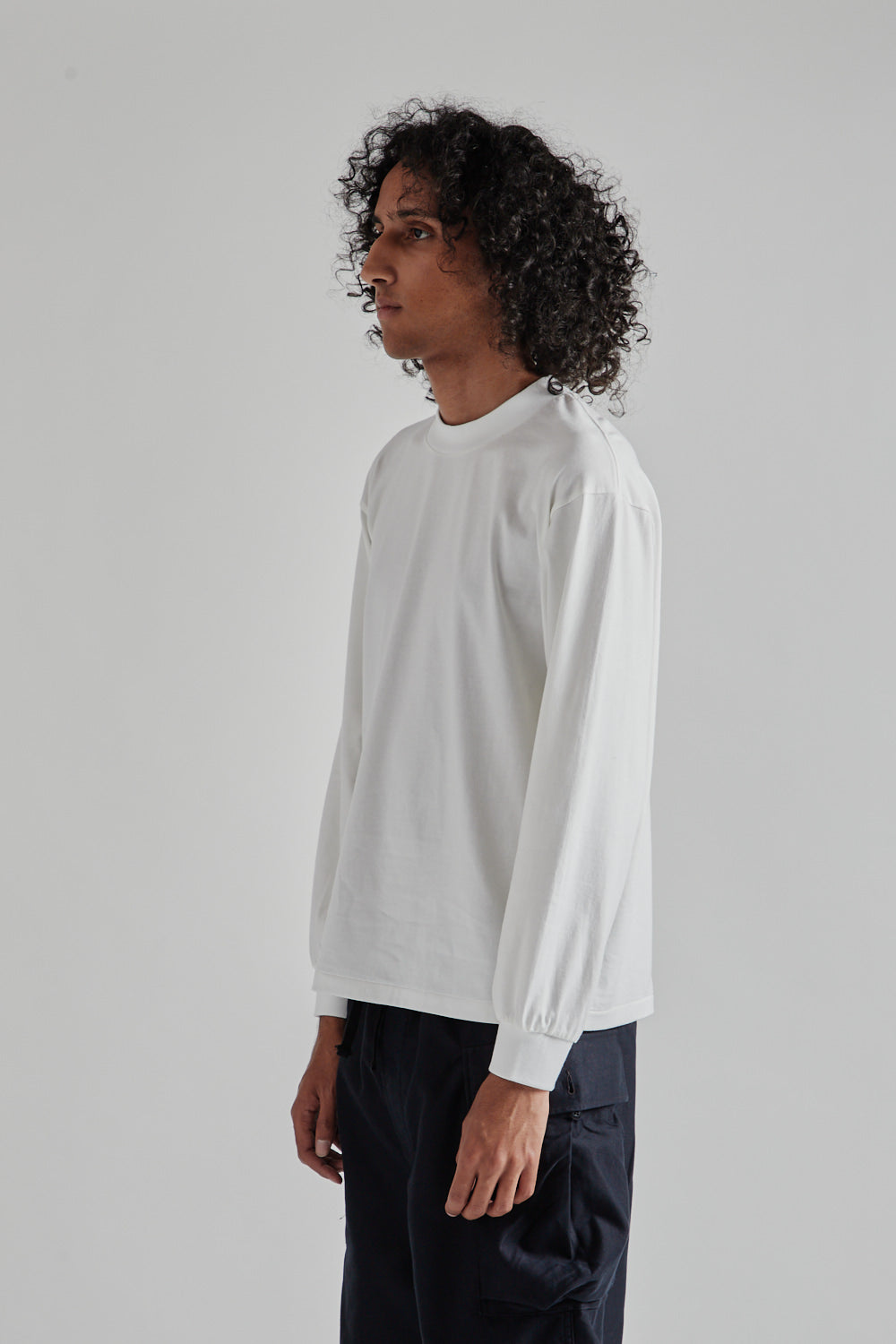 Kaptain Sunshine Suvin Supima Tube L/S Tee Light in White