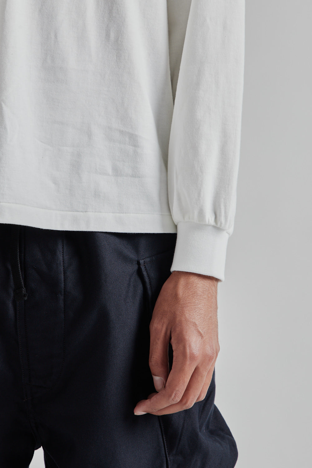 Kaptain Sunshine Suvin Supima Tube L/S Tee Light in White