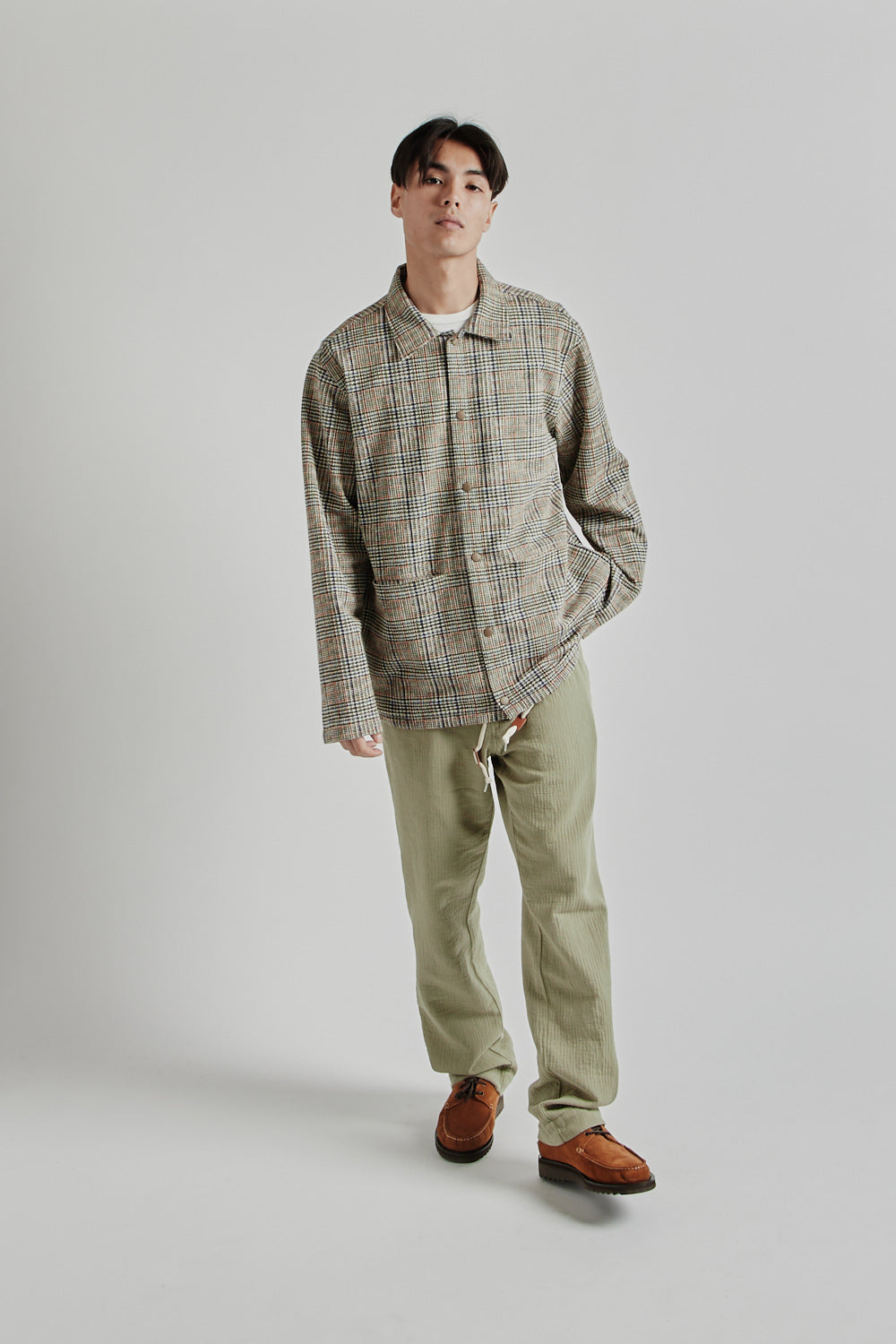 Kestin SS25 Armadale Coach Jacket Olive Multi Check 013