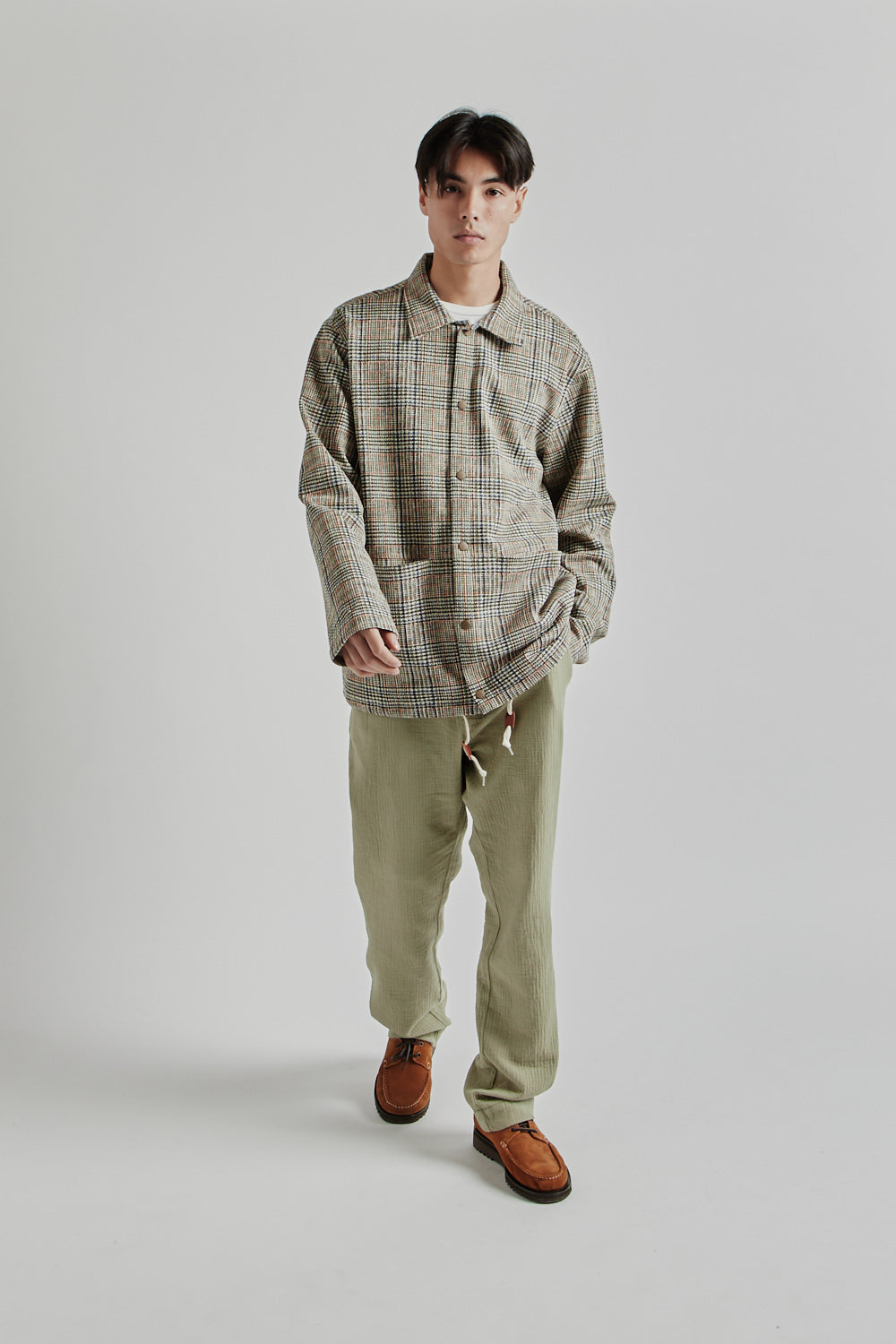 Kestin SS25 Armadale Coach Jacket Olive Multi Check 014