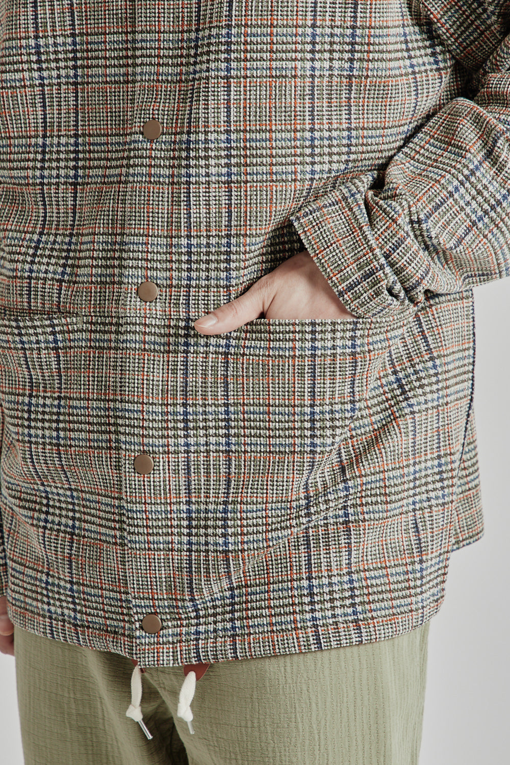Kestin SS25 Armadale Coach Jacket Olive Multi Check 09