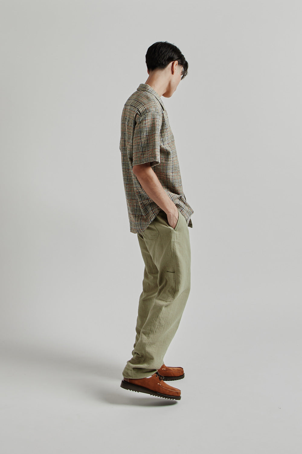 Kestin SS25 Crammond Shirt Olive Multi Check 012