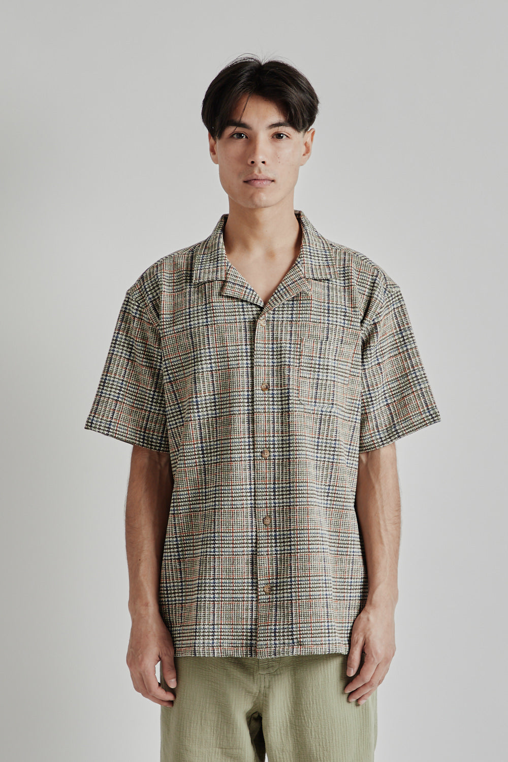 Kestin SS25 Crammond Shirt Olive Multi Check 02
