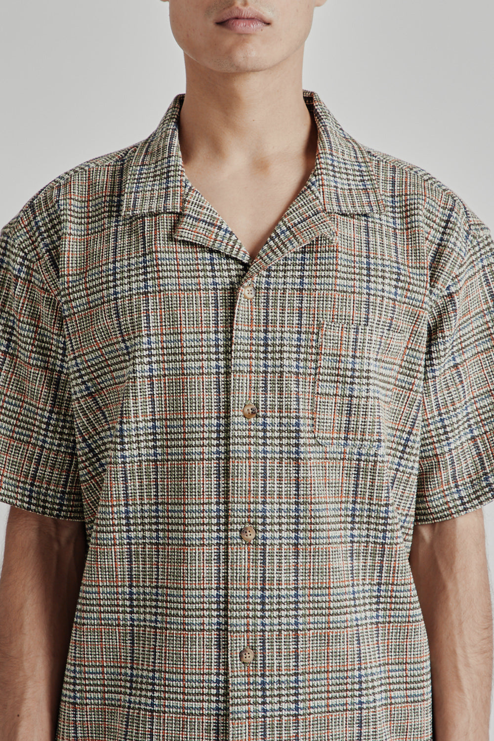 Kestin SS25 Crammond Shirt Olive Multi Check 06