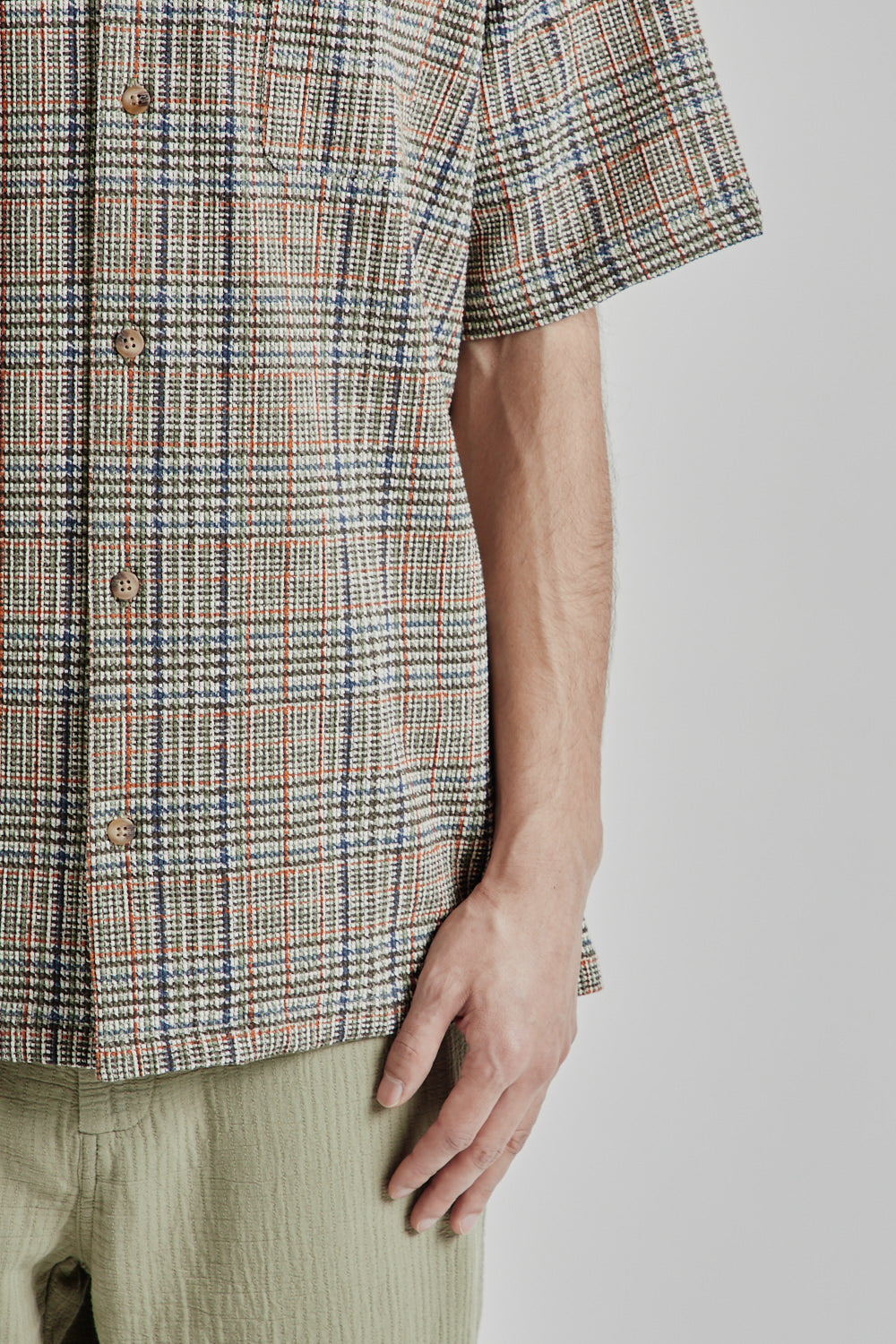Kestin SS25 Crammond Shirt Olive Multi Check 08