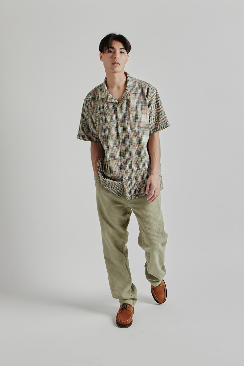 Kestin SS25 Crammond Shirt Olive Multi Check 09