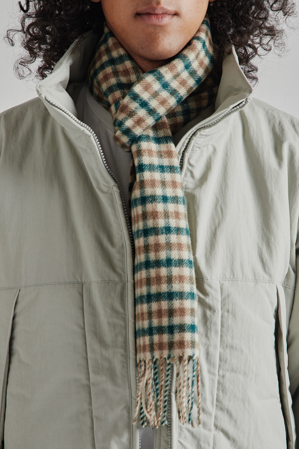 Selkirk Scarf - Pine/Tan Check