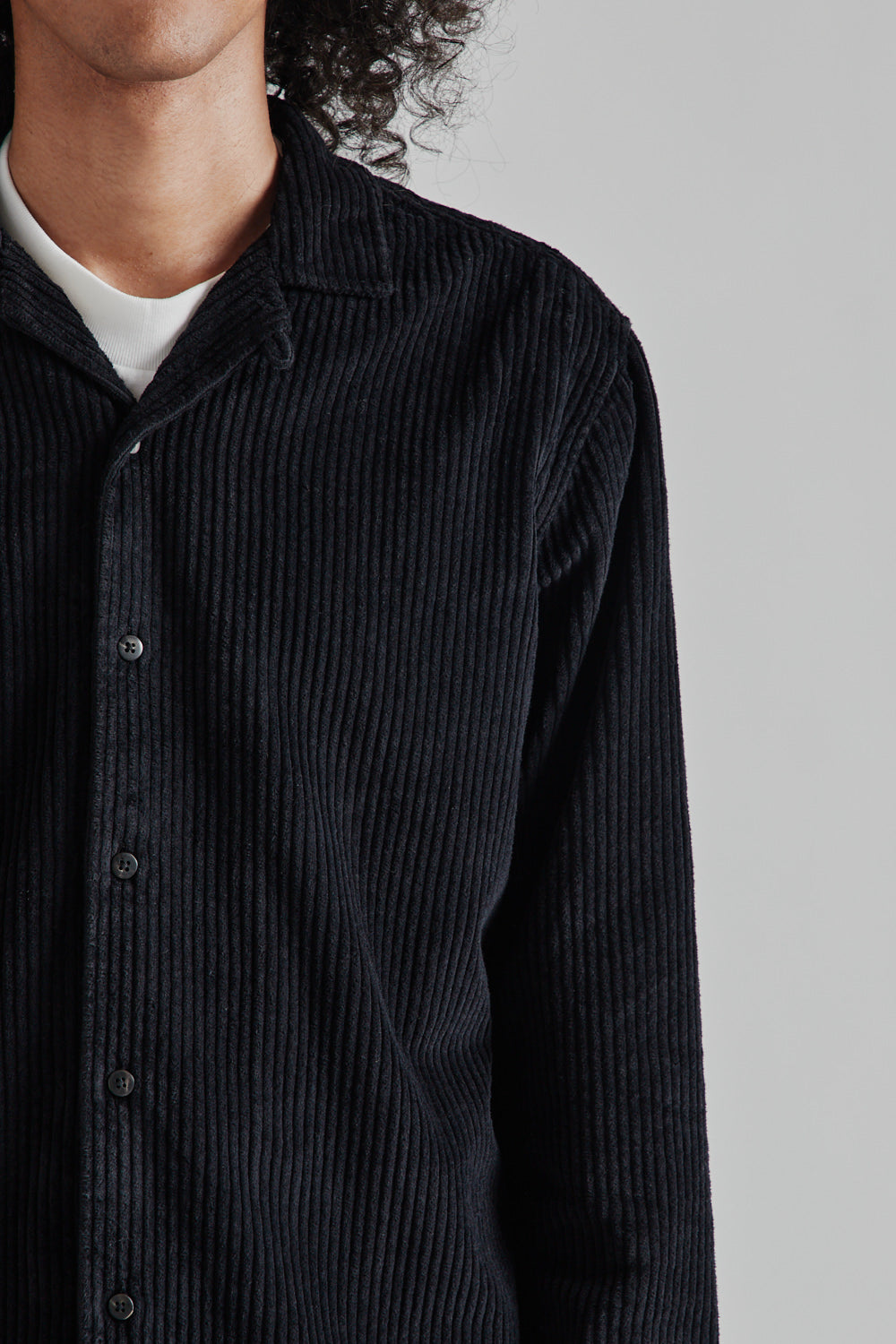 Kestin Tain Shirt in Ink Black Jumbo Cord
