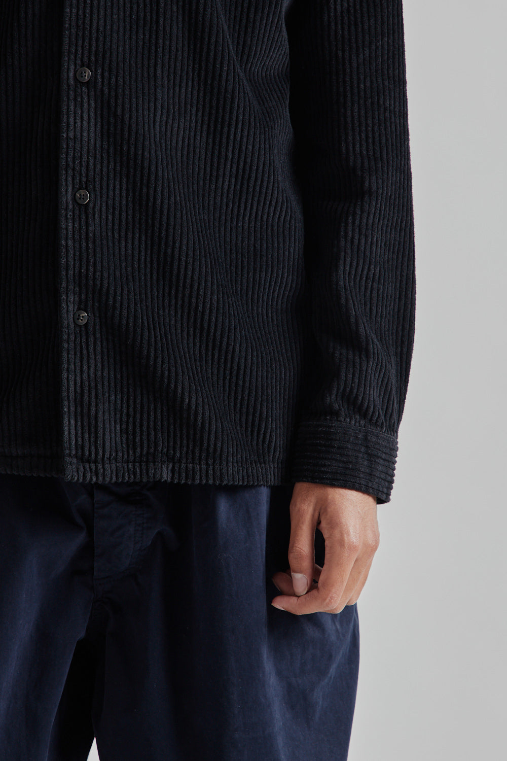 Kestin Tain Shirt in Ink Black Jumbo Cord