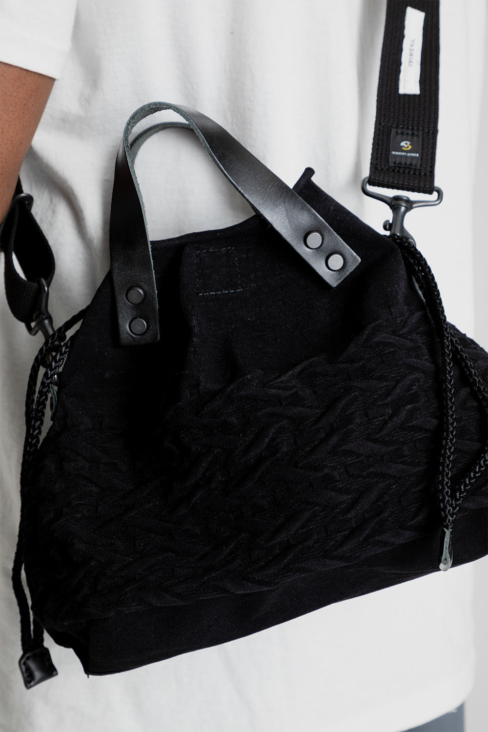 master-piece yashiki 2 way shoulder bag in black