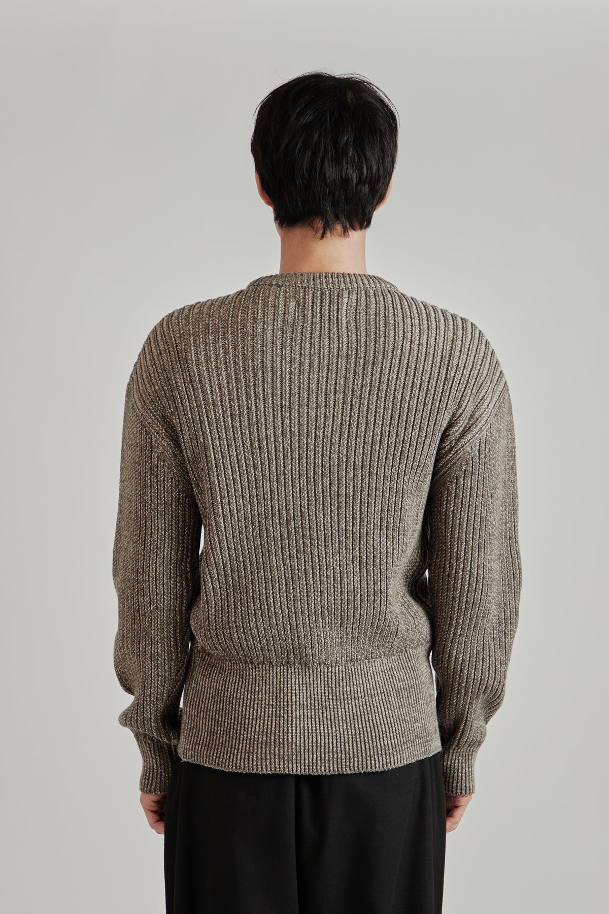 Merely Snug Cotton Melange Blouson Sweater - Melange Charcoal