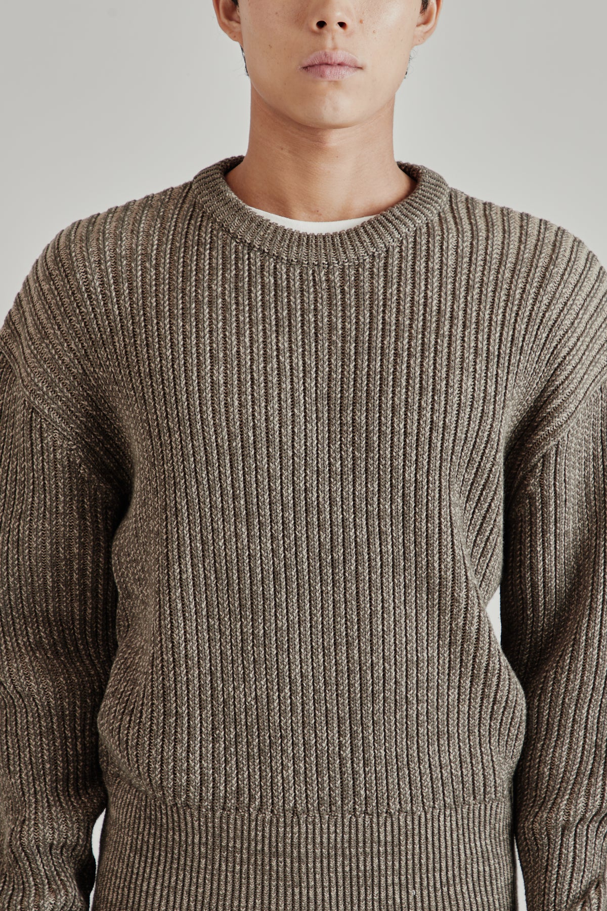 Merely Snug Cotton Melange Blouson Sweater - Melange Charcoal