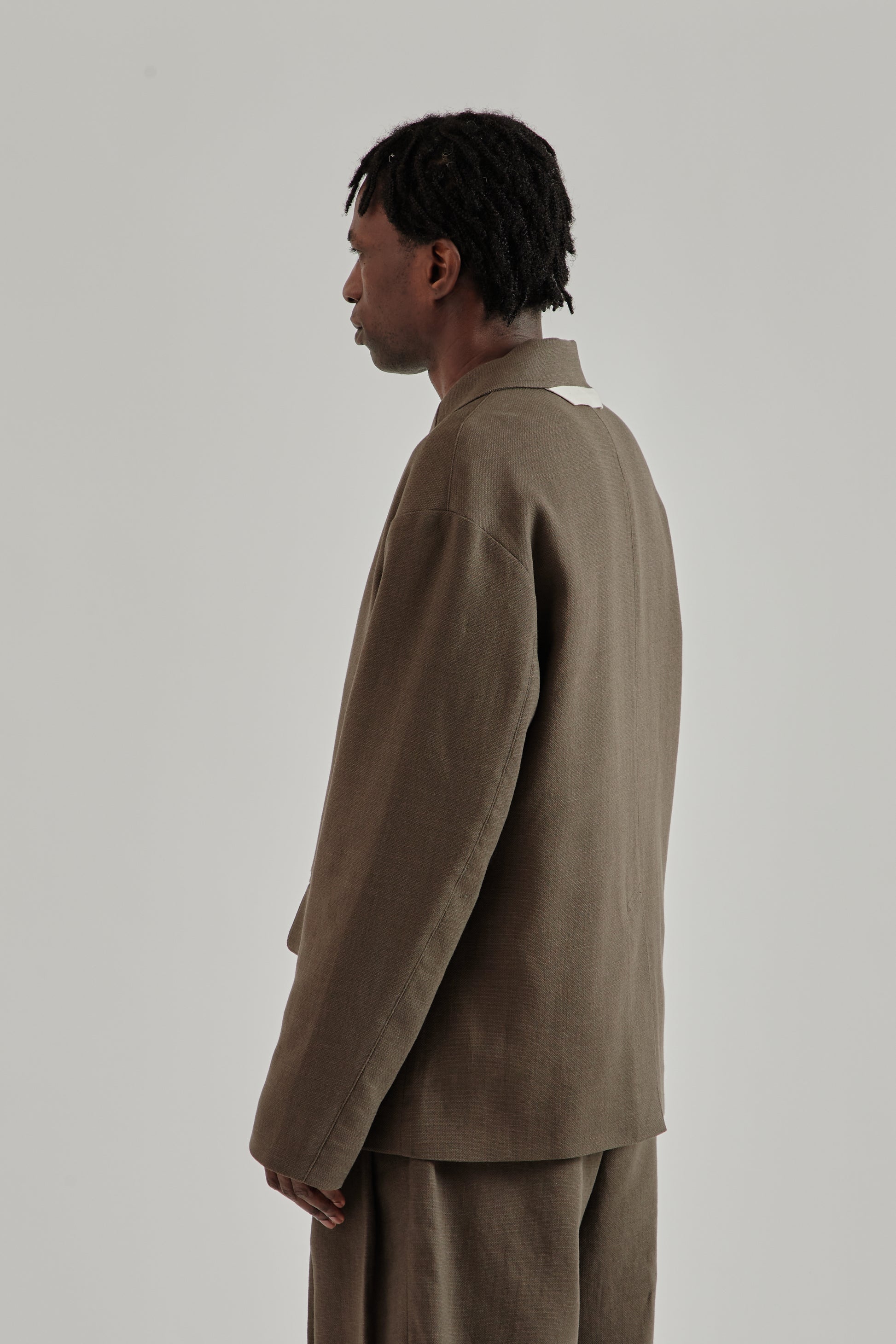 Merely Made SS26 Nomadic Over Sized Jacket Ebony Oak0354