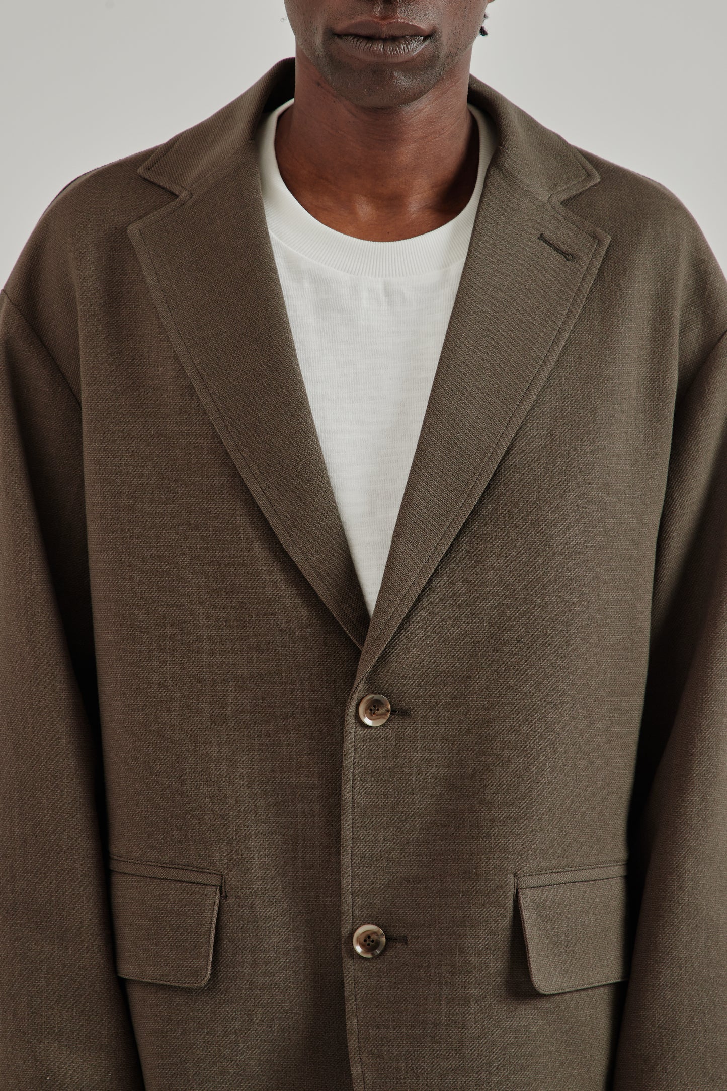 Merely Made SS26 Nomadic Over Sized Jacket Ebony Oak0358
