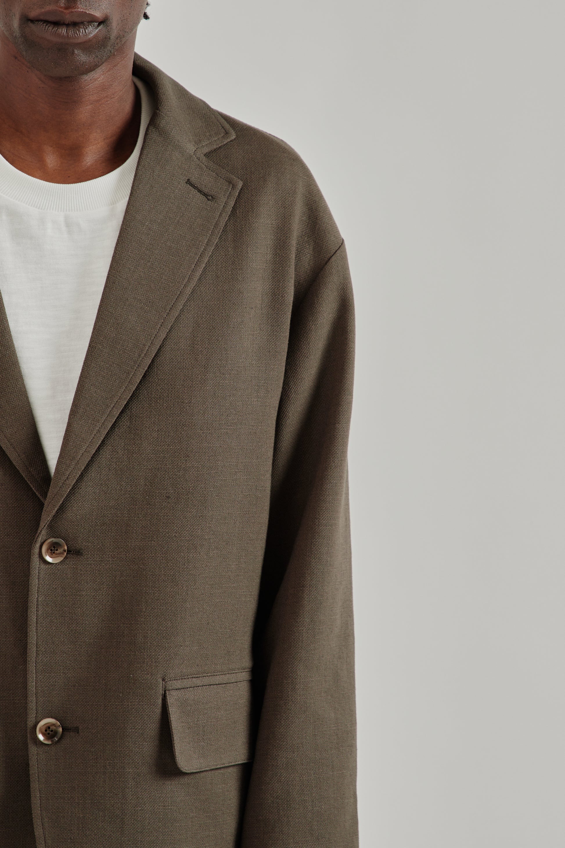 Merely Made SS26 Nomadic Over Sized Jacket Ebony Oak0359