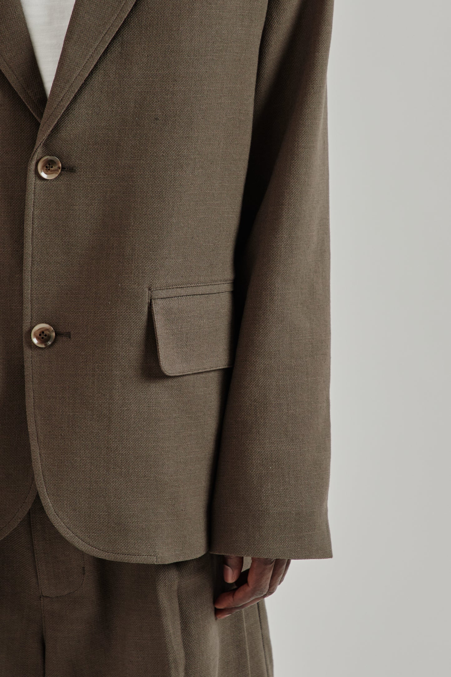 Merely Made SS26 Nomadic Over Sized Jacket Ebony Oak0360