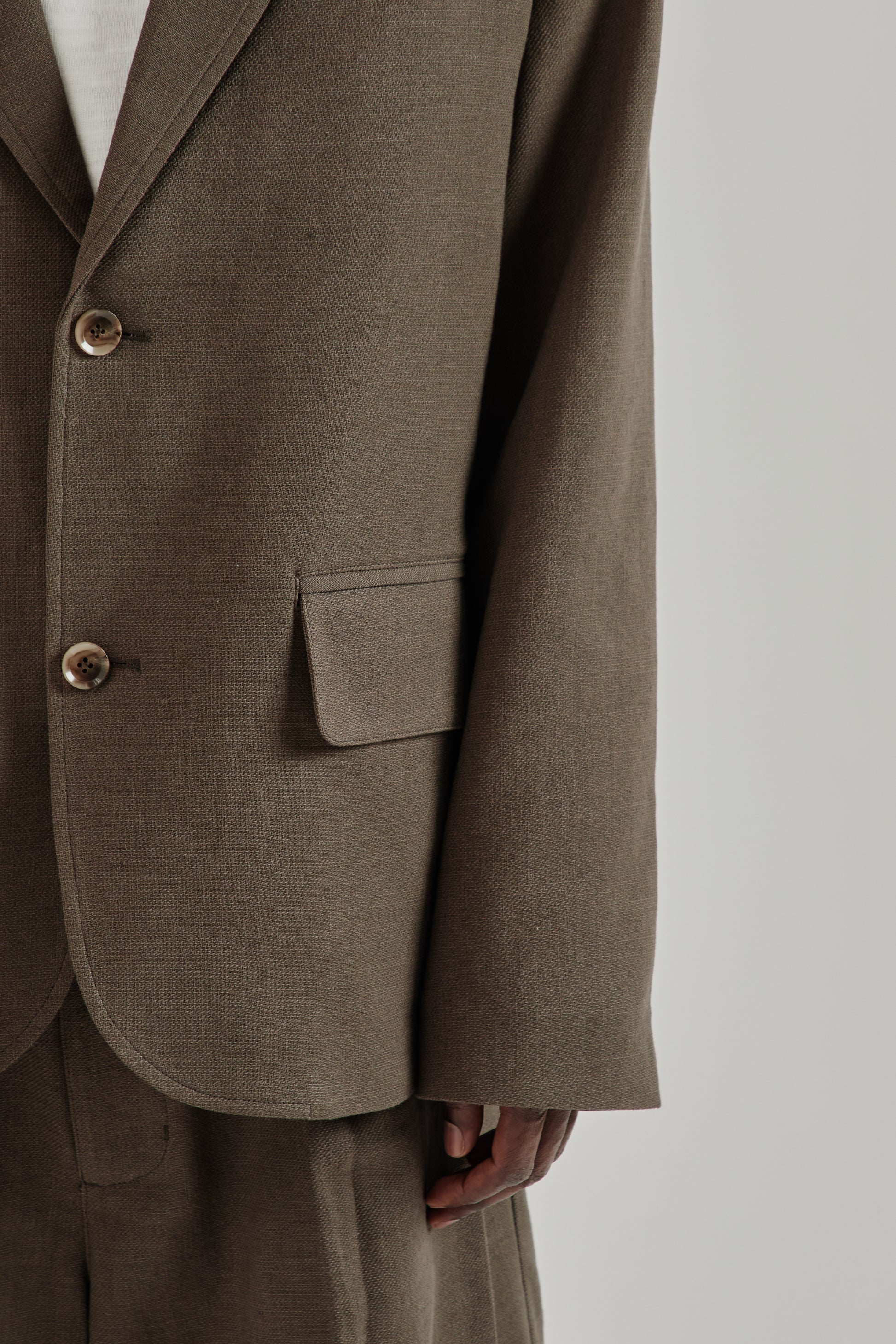 Merely Made SS26 Nomadic Over Sized Jacket Ebony Oak0360