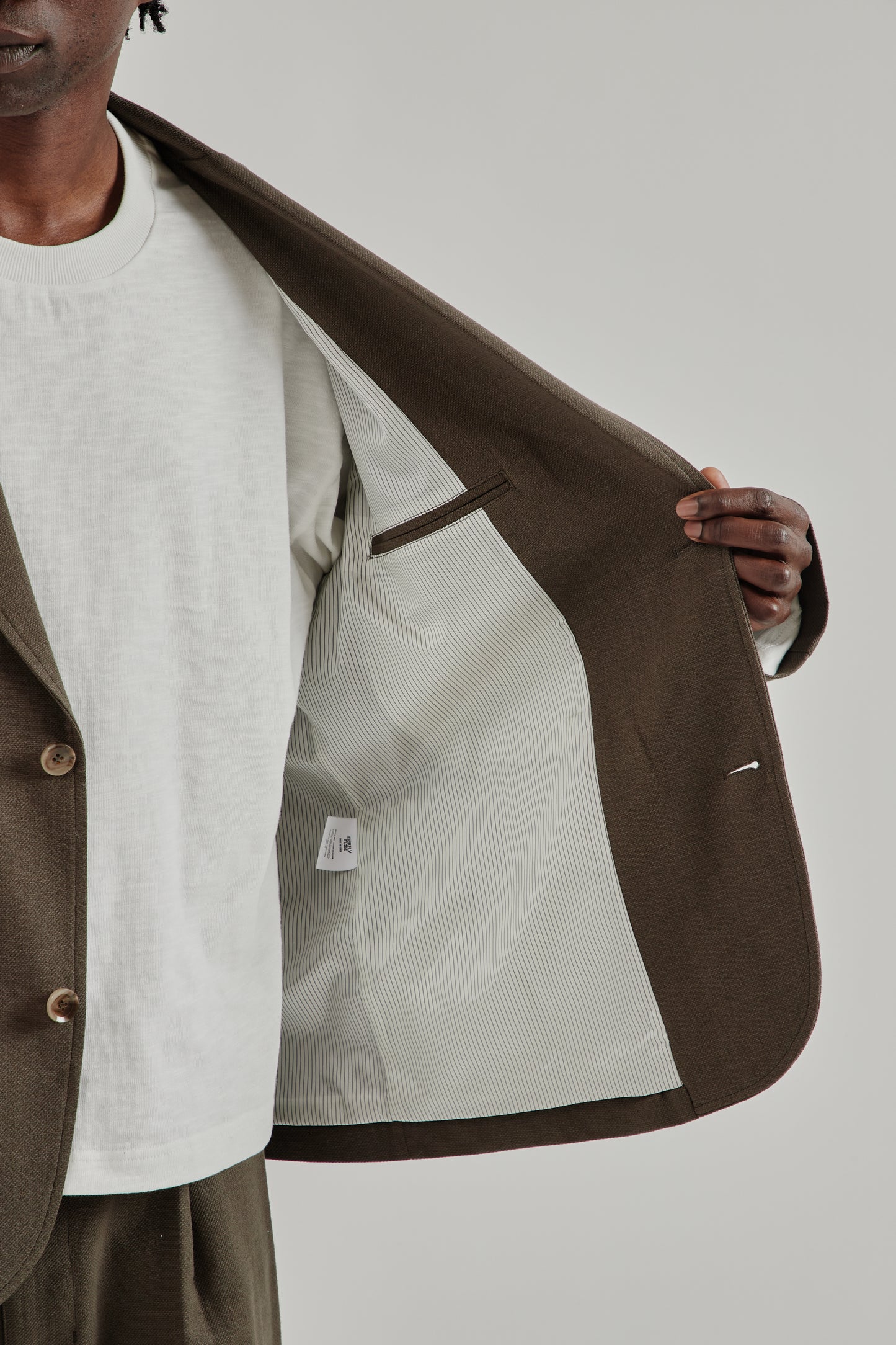 Merely Made SS26 Nomadic Over Sized Jacket Ebony Oak0361