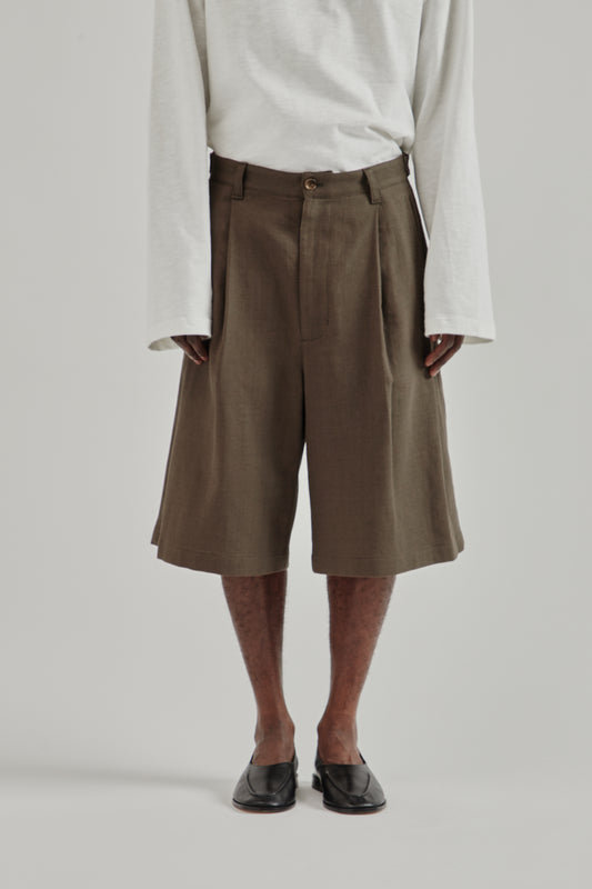 Nomadic Relaxed Wide Shorts -  Ebony Oak