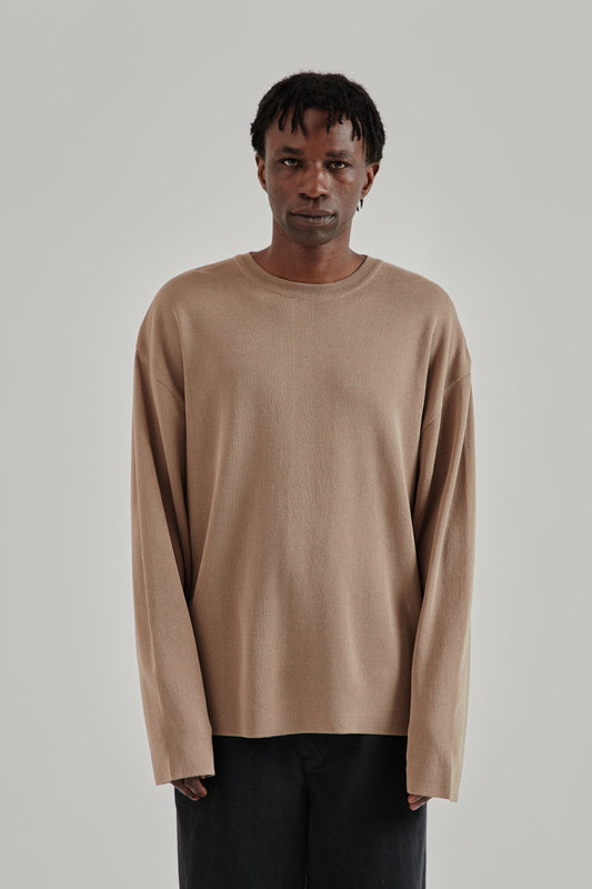 Merely Made SS26 Wide Sleeve Seungmu Knit Ecru Beige 2