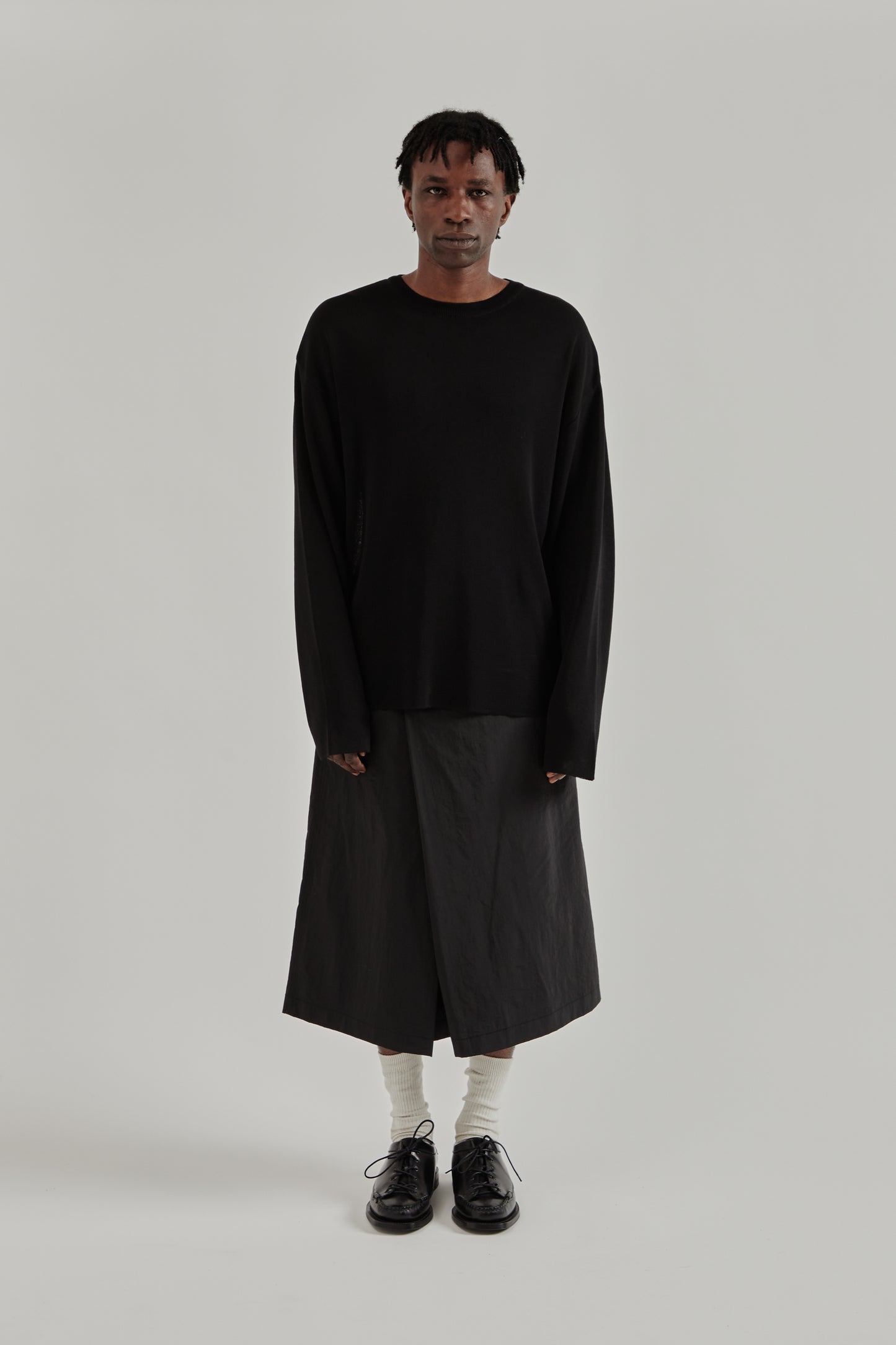Merely Made SS26 Wide Sleeve Seungmu Knit Ink Black0371