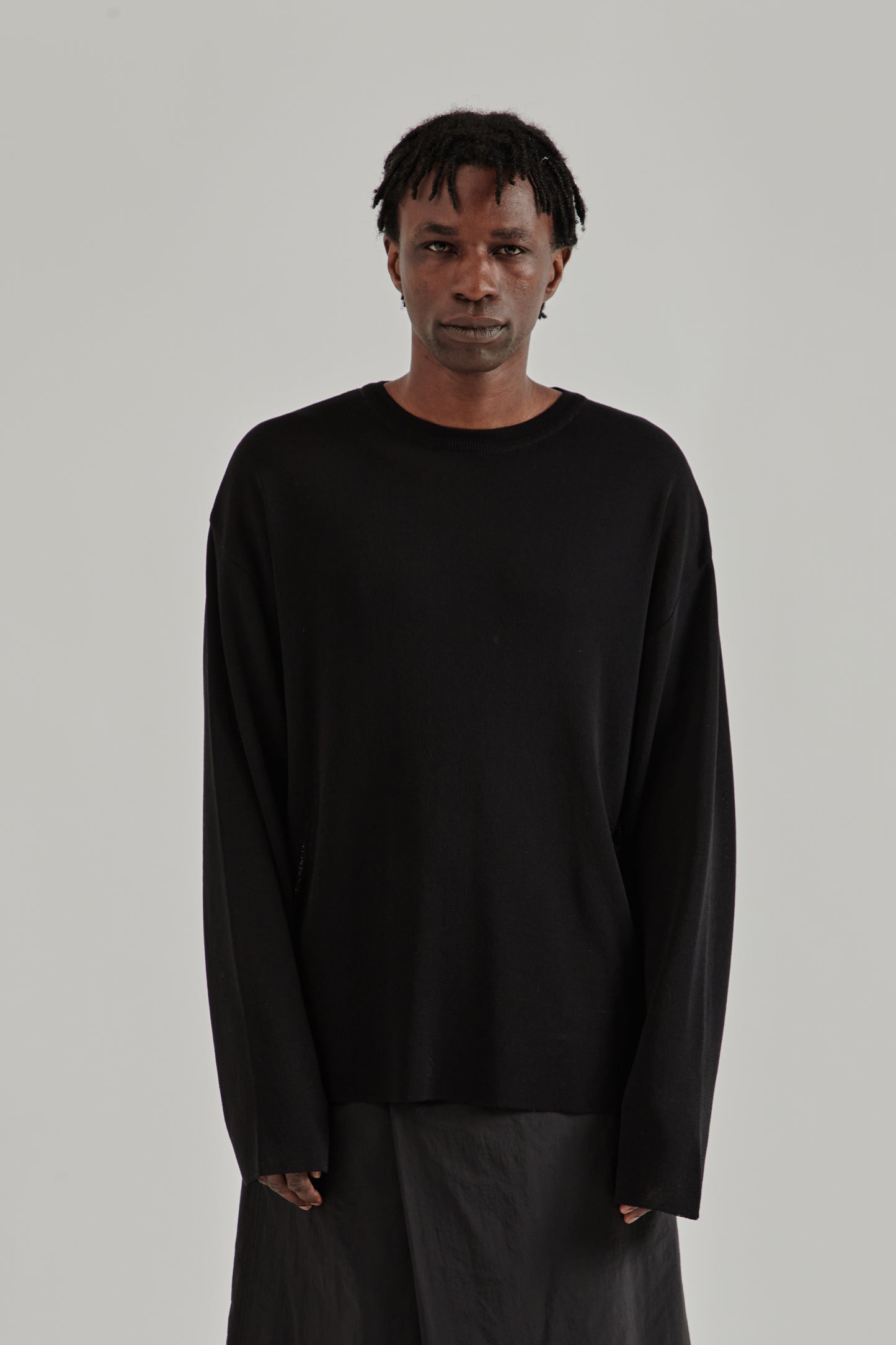 Merely Made SS26 Wide Sleeve Seungmu Knit Ink Black0374
