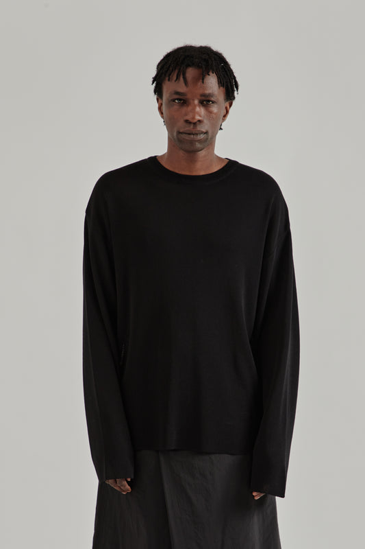 Wide Sleeve Seungmu Knit - Ink Black