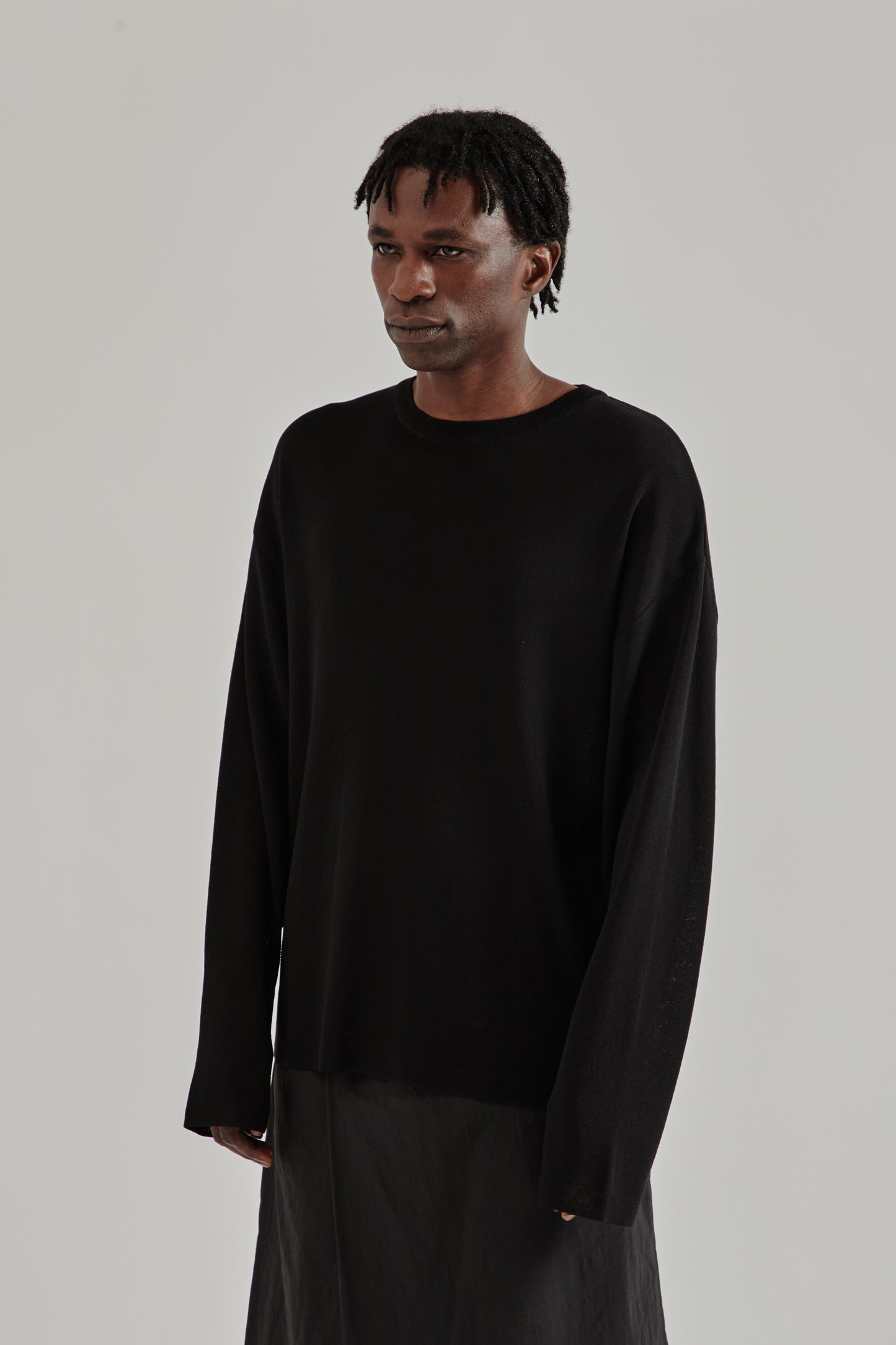 Merely Made SS26 Wide Sleeve Seungmu Knit Ink Black0376