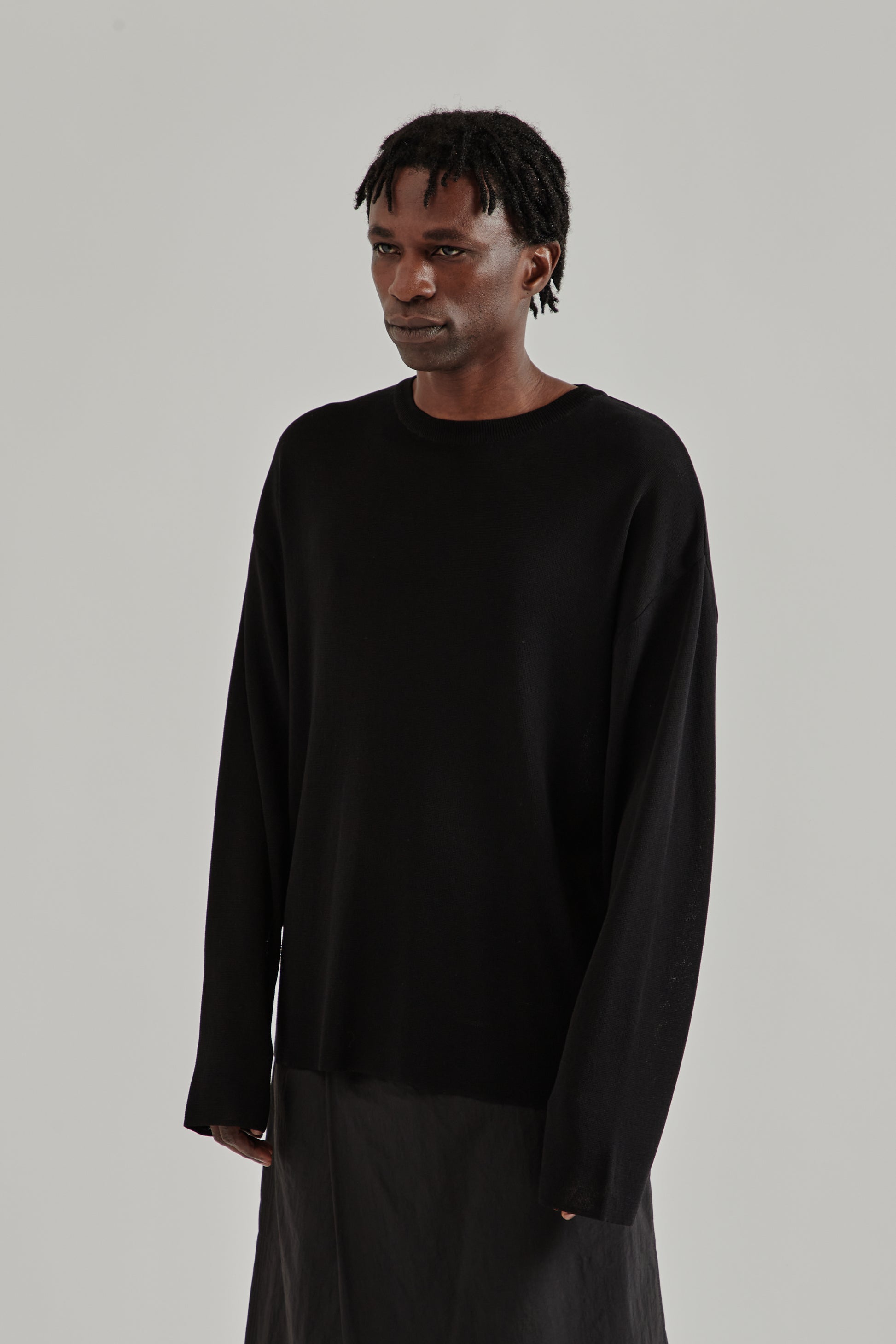 Merely Made SS26 Wide Sleeve Seungmu Knit Ink Black0376