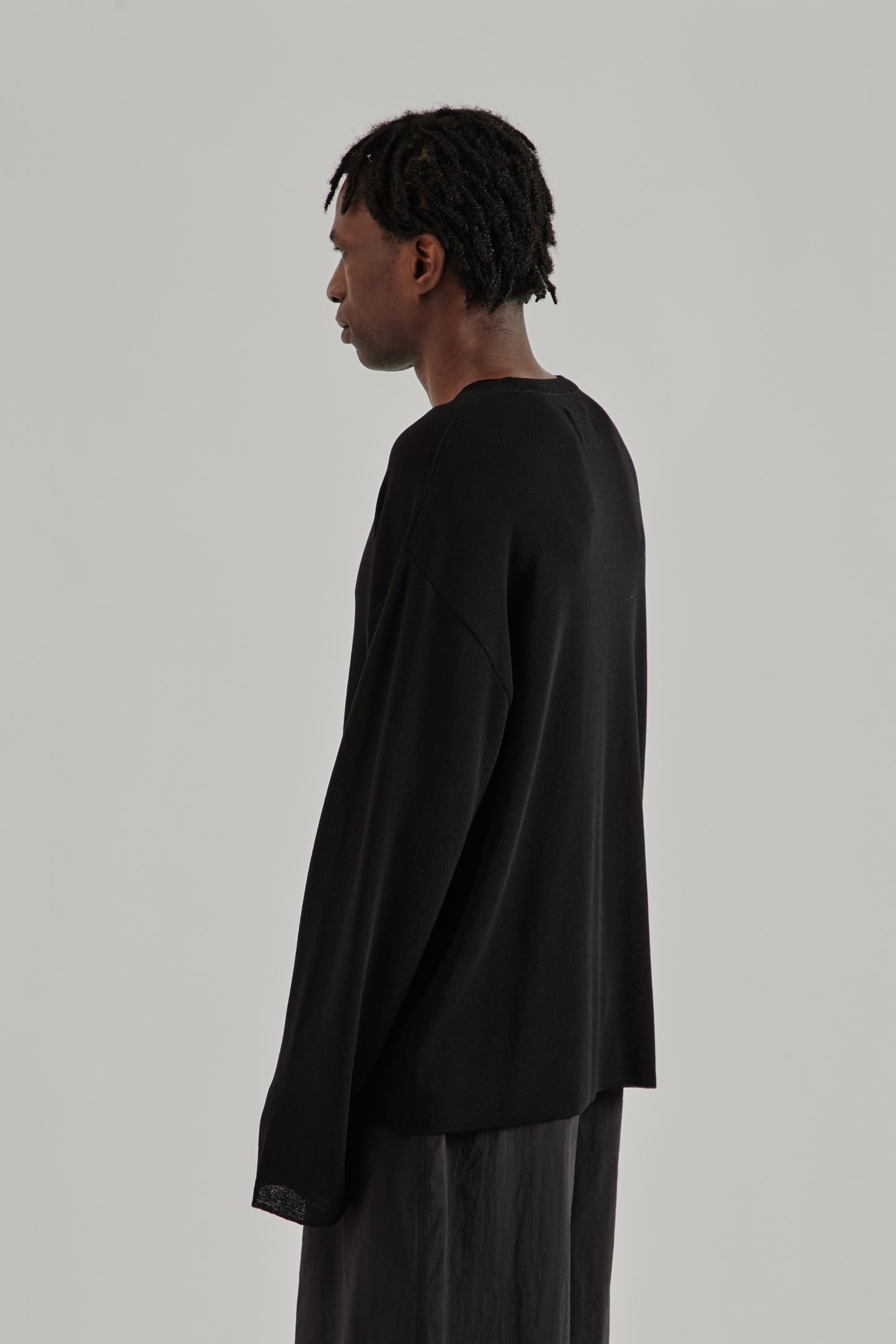 Merely Made SS26 Wide Sleeve Seungmu Knit Ink Black0379