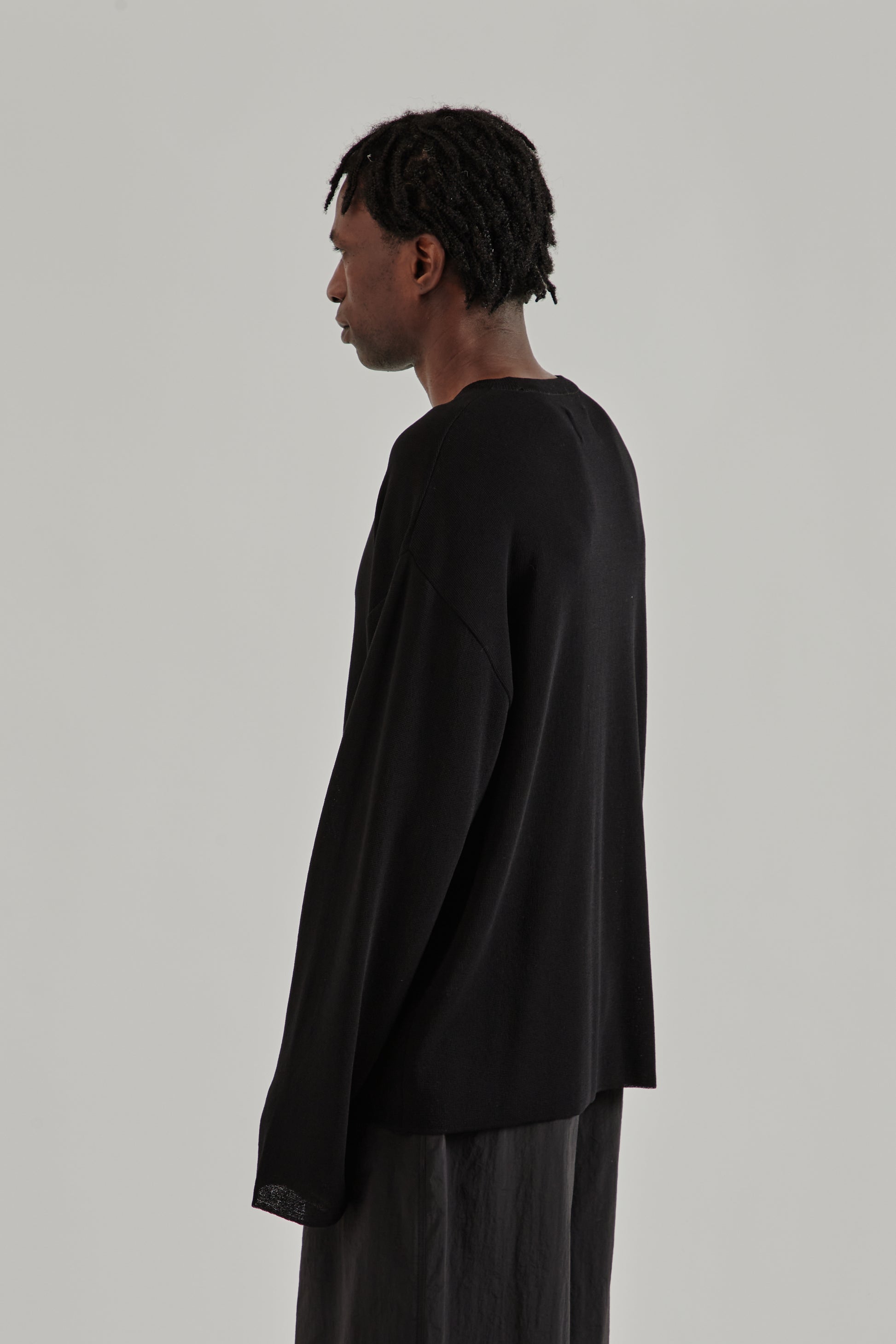 Merely Made SS26 Wide Sleeve Seungmu Knit Ink Black0379