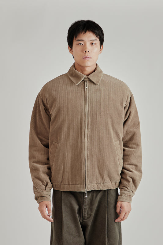 Merely Washed Corduroy Zip-Up Jacket - Ash Grey