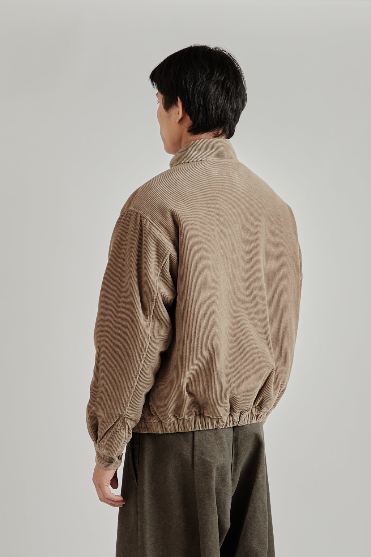 Merely Washed Corduroy Zip-Up Jacket - Ash Grey